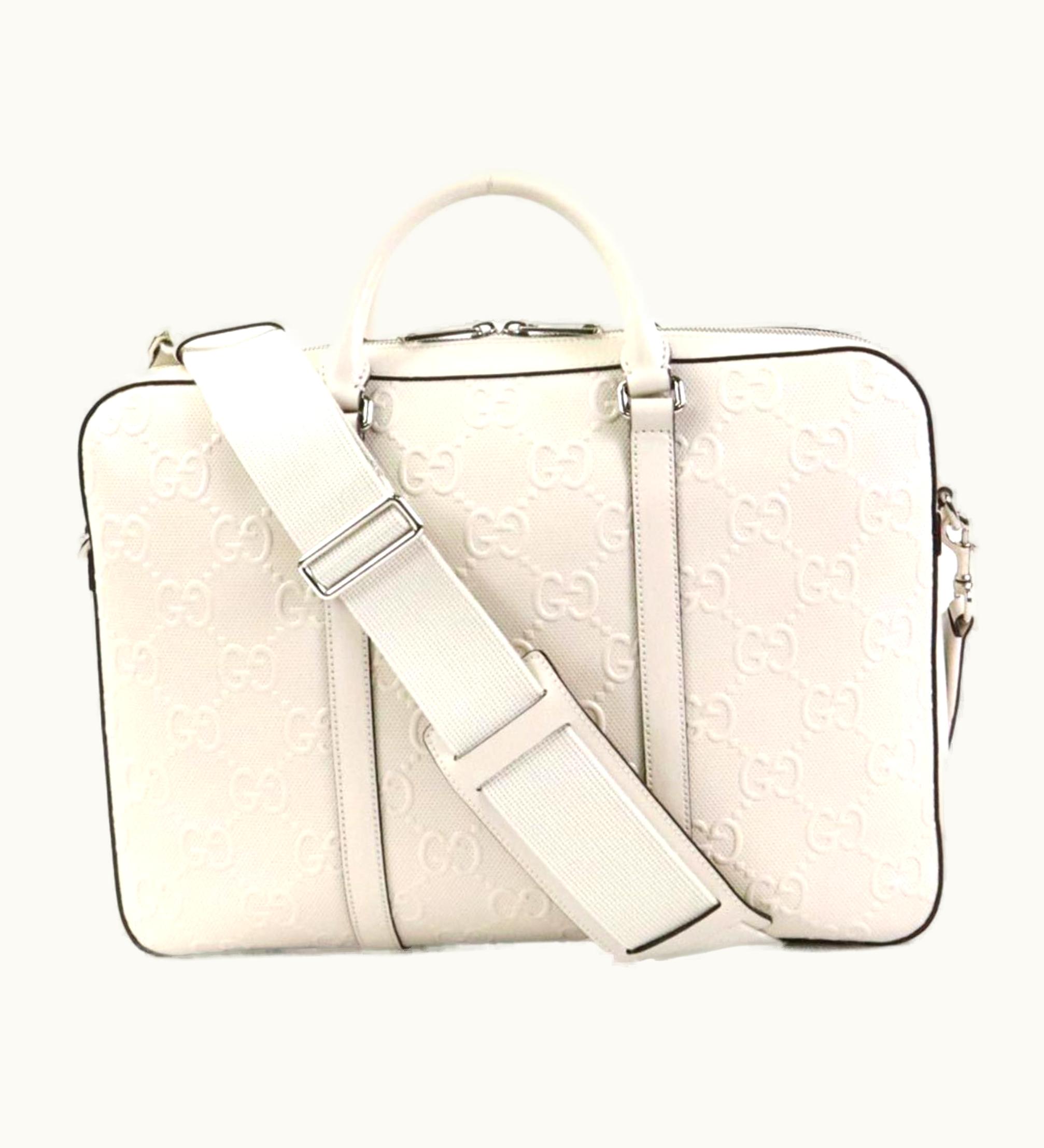 Gucci Gucci Handbag Crossbody Shoulder Bag GG Pattern Leather Ivory Men's 658573