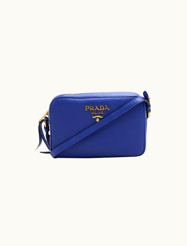 Prada Prada Bandoliera Saffiano Blue Leather Cross Body Bag