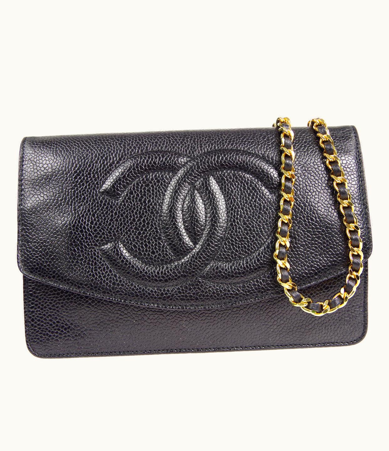 Chanel Chanel Woc Chain Shoulder Wallet Bag Black Caviar 48600