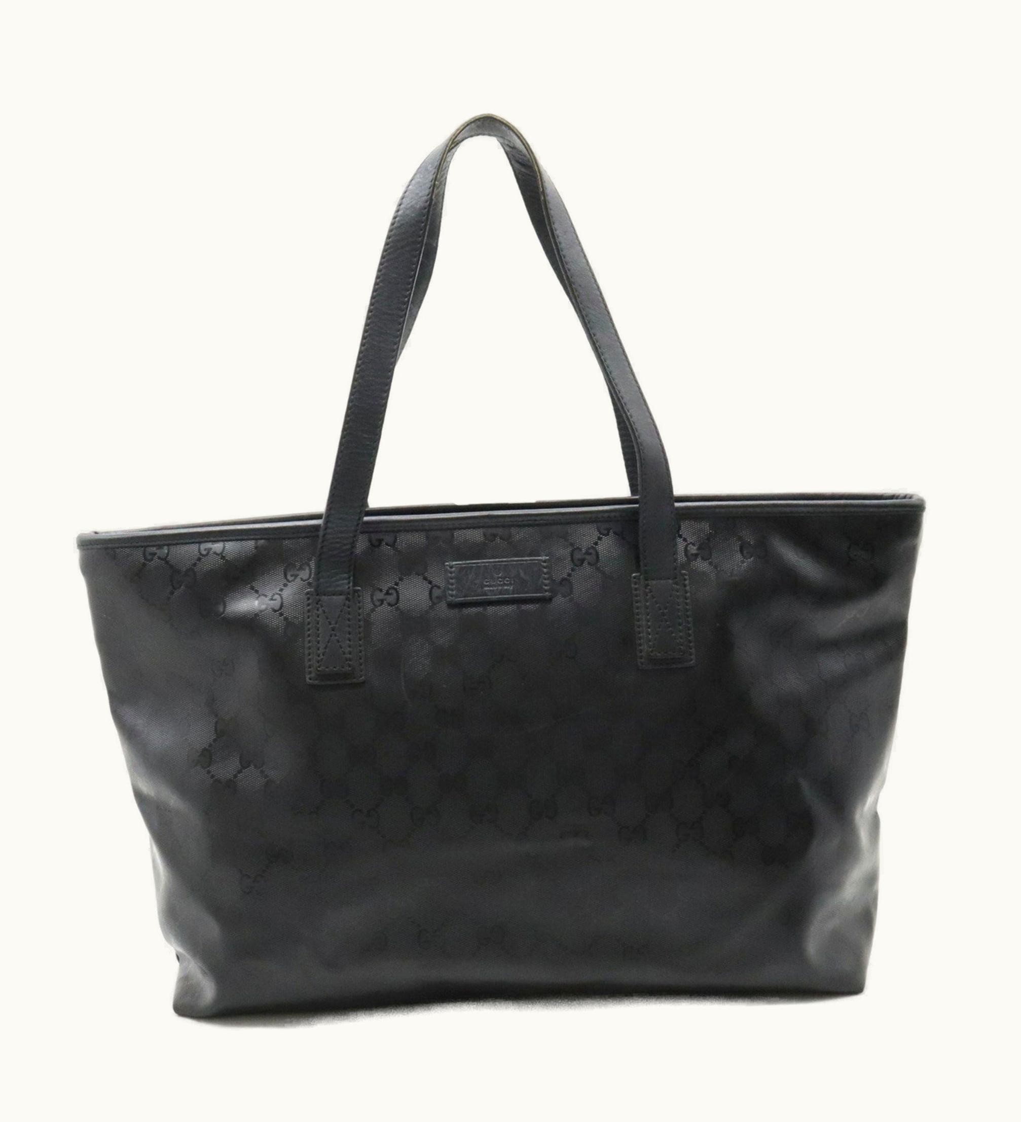 Gucci Gucci GG Imprime Tote Bag Shoulder Pvc Leather Black 211137