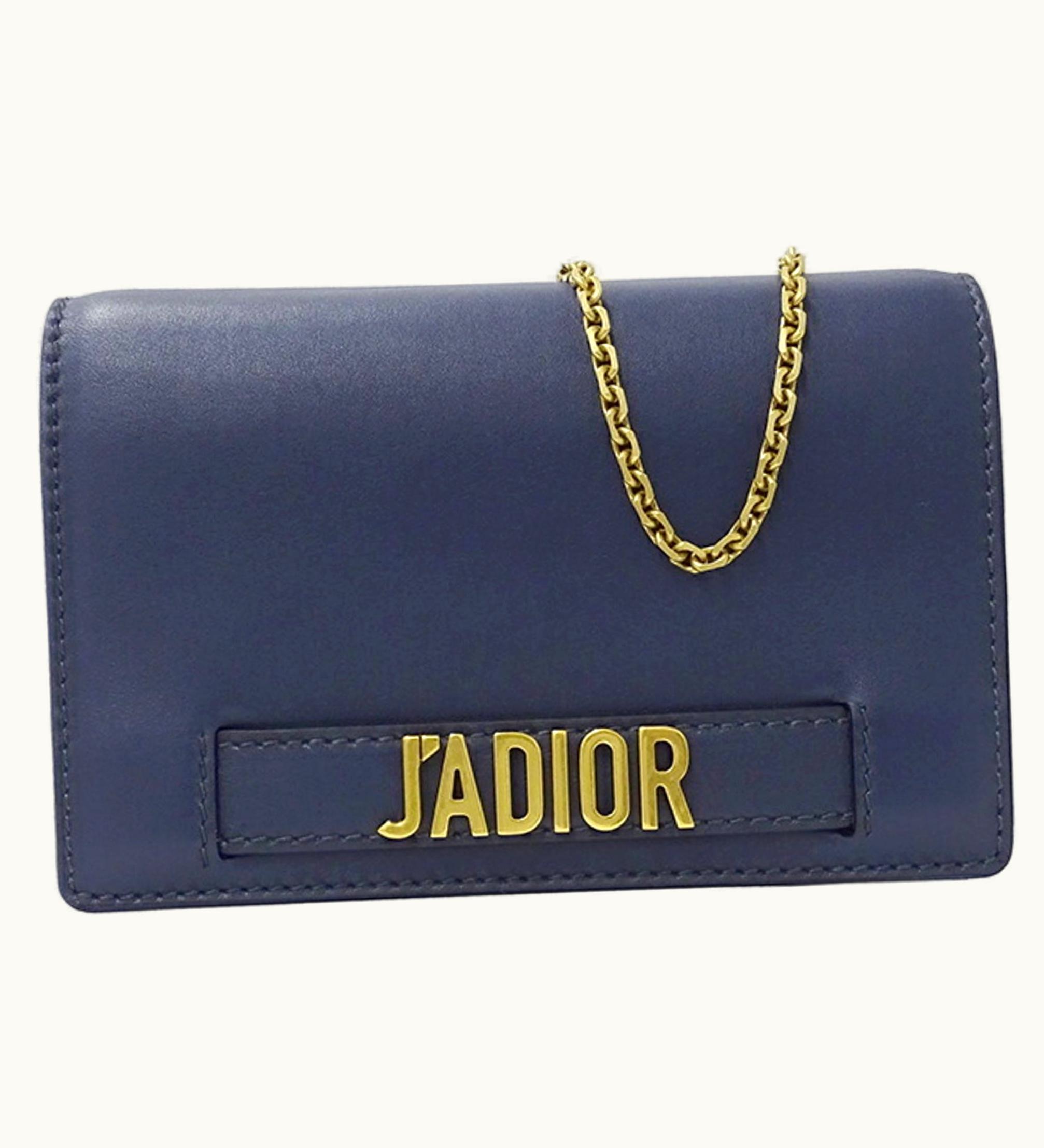 Dior Dior Christian Dior Bag Women's Jadior Shoulder Leather Chain Navy