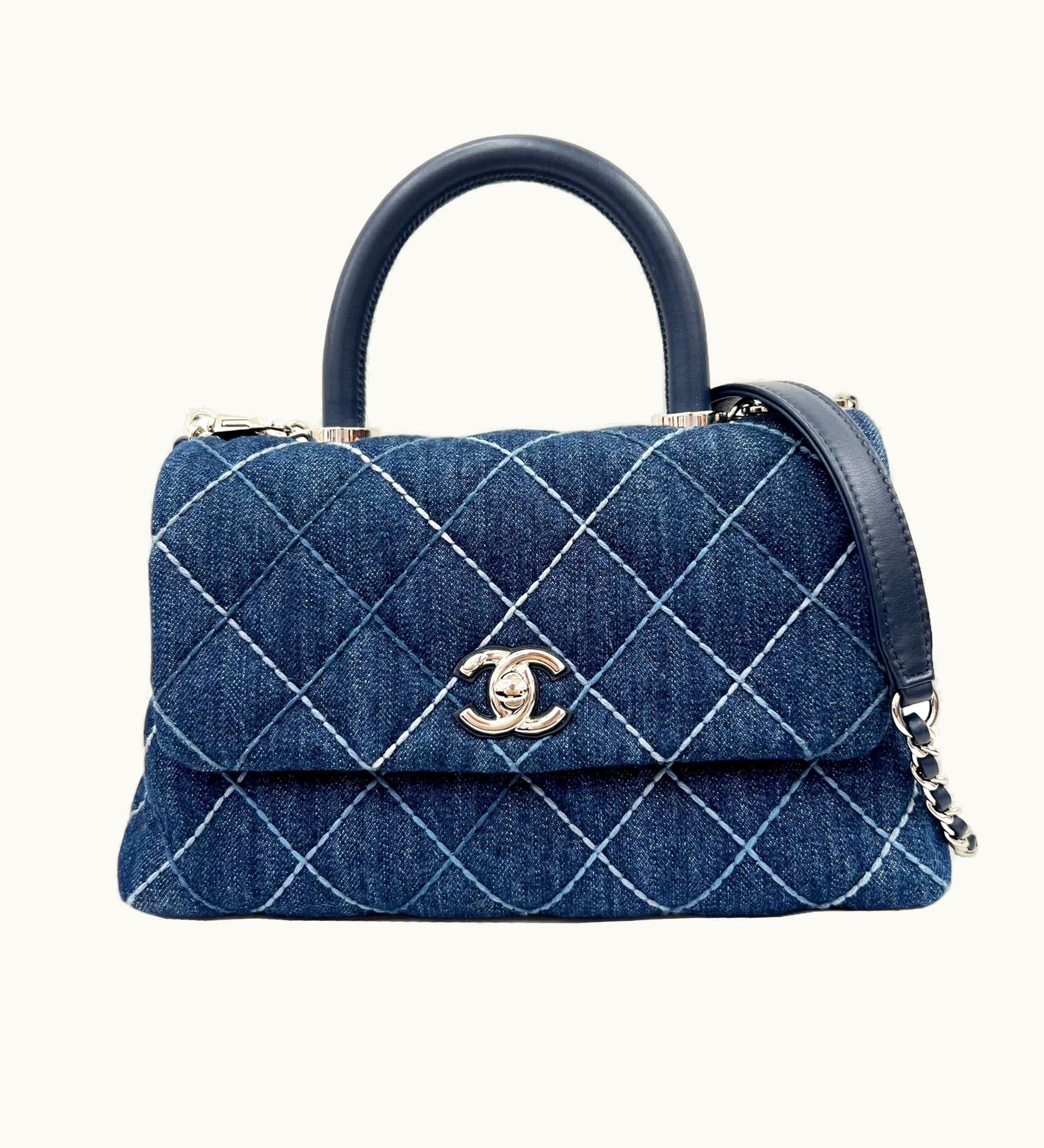 Chanel Chanel Coco Handle XS Flap Bag 24 Shoulder Handbag Matelasse 27 Series A92990 Ladies Blue