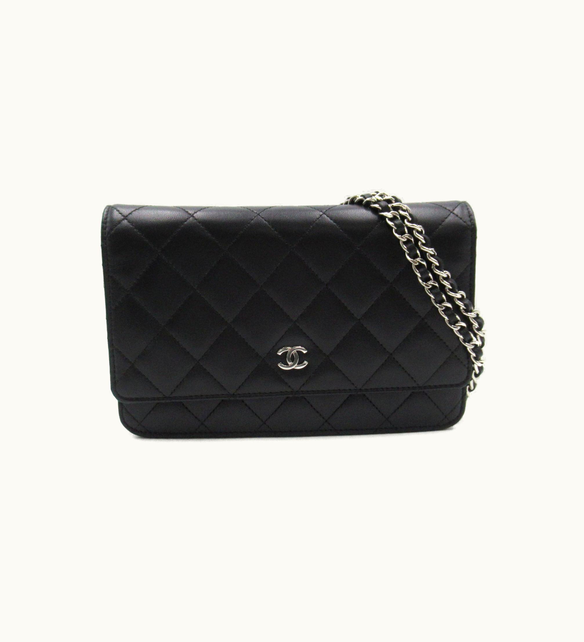 Chanel Chanel Chain Wallet Black Lambskin [Sheep Leather] Ap0250