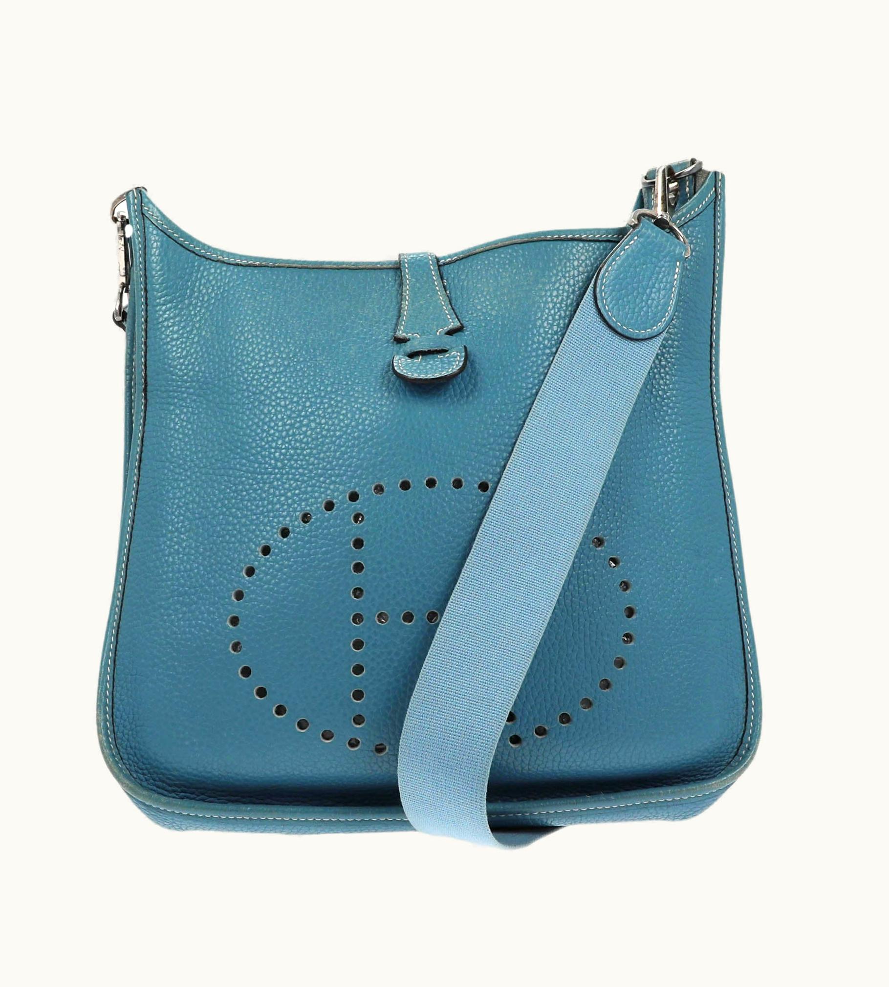 Hermès Hermès Evelyne II Shoulder Bag In Blue Leather