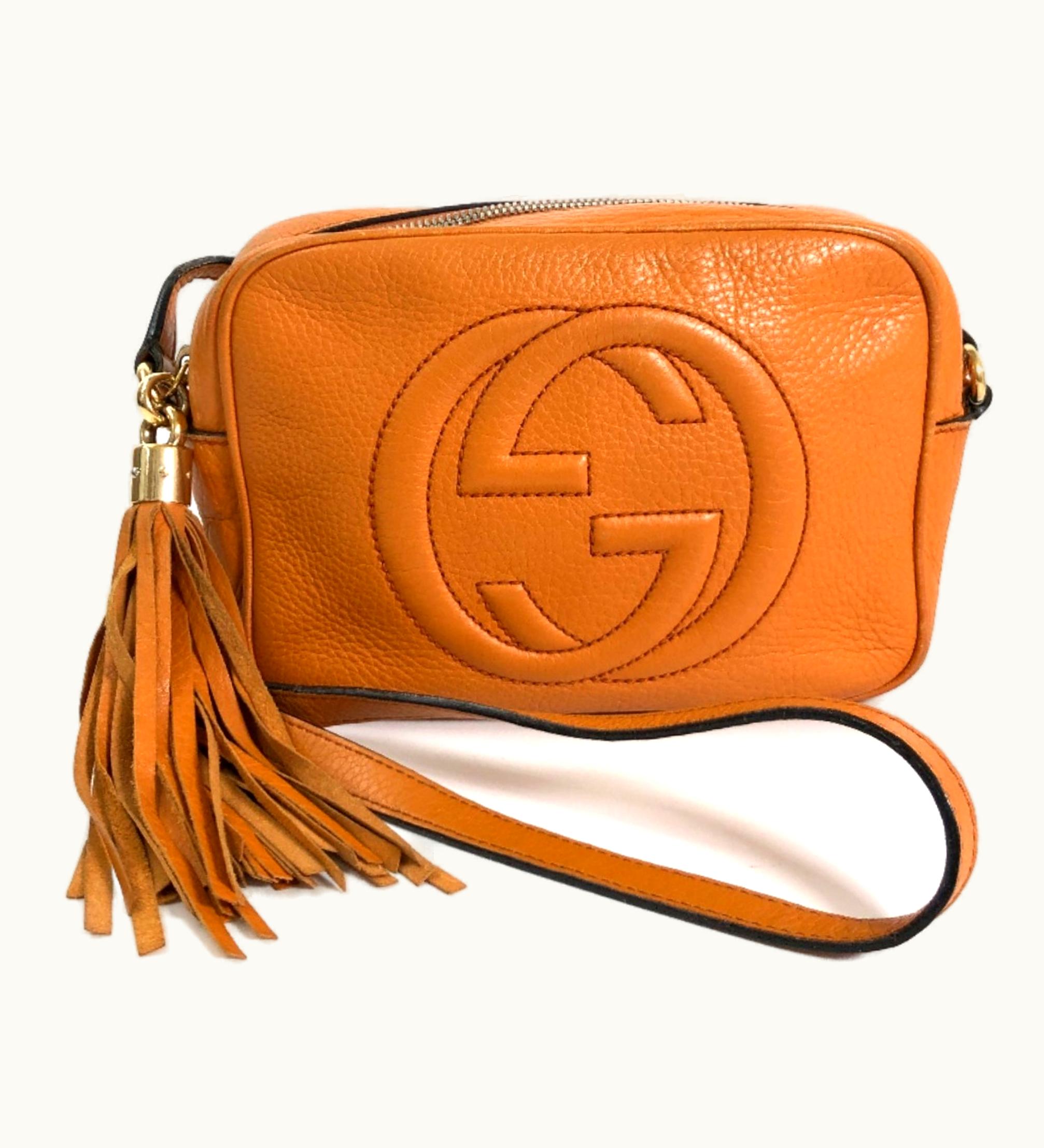 Gucci Gucci Shoulder Bag Soho Interlocking G 308364 Leather Orange Ladies