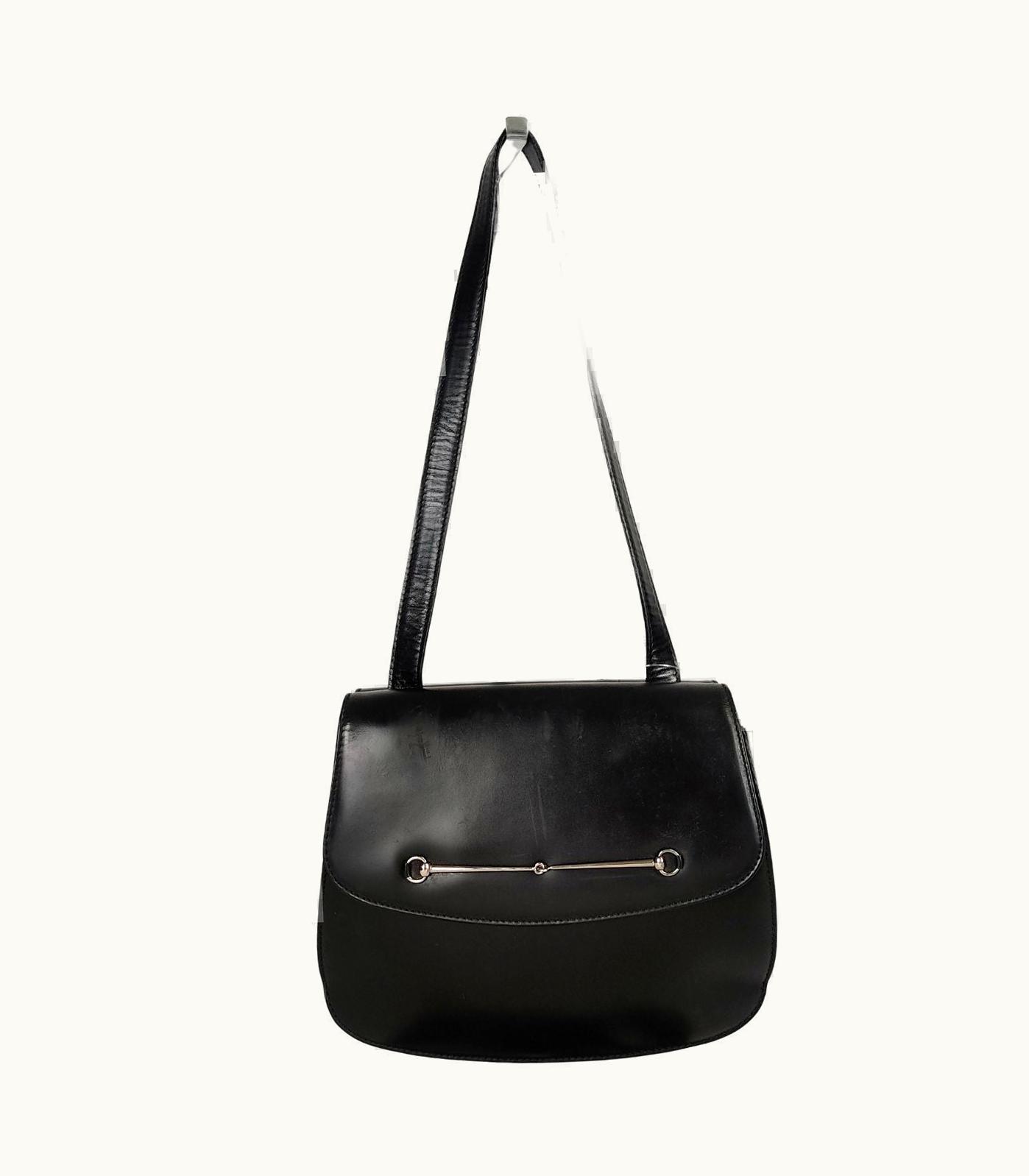 Gucci Gucci Horsebit Clamp Bag In Black Leather