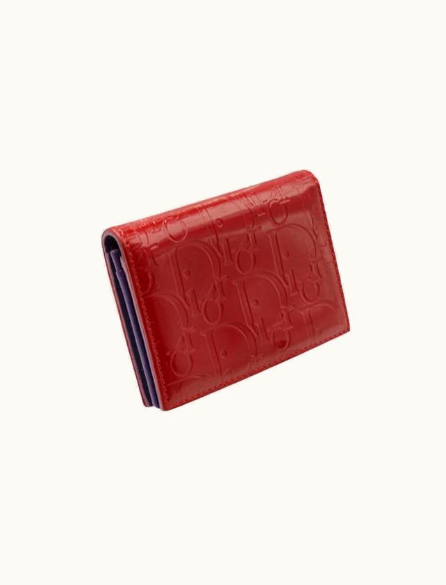 Dior Dior Red Oblique Patent Leather Wallet