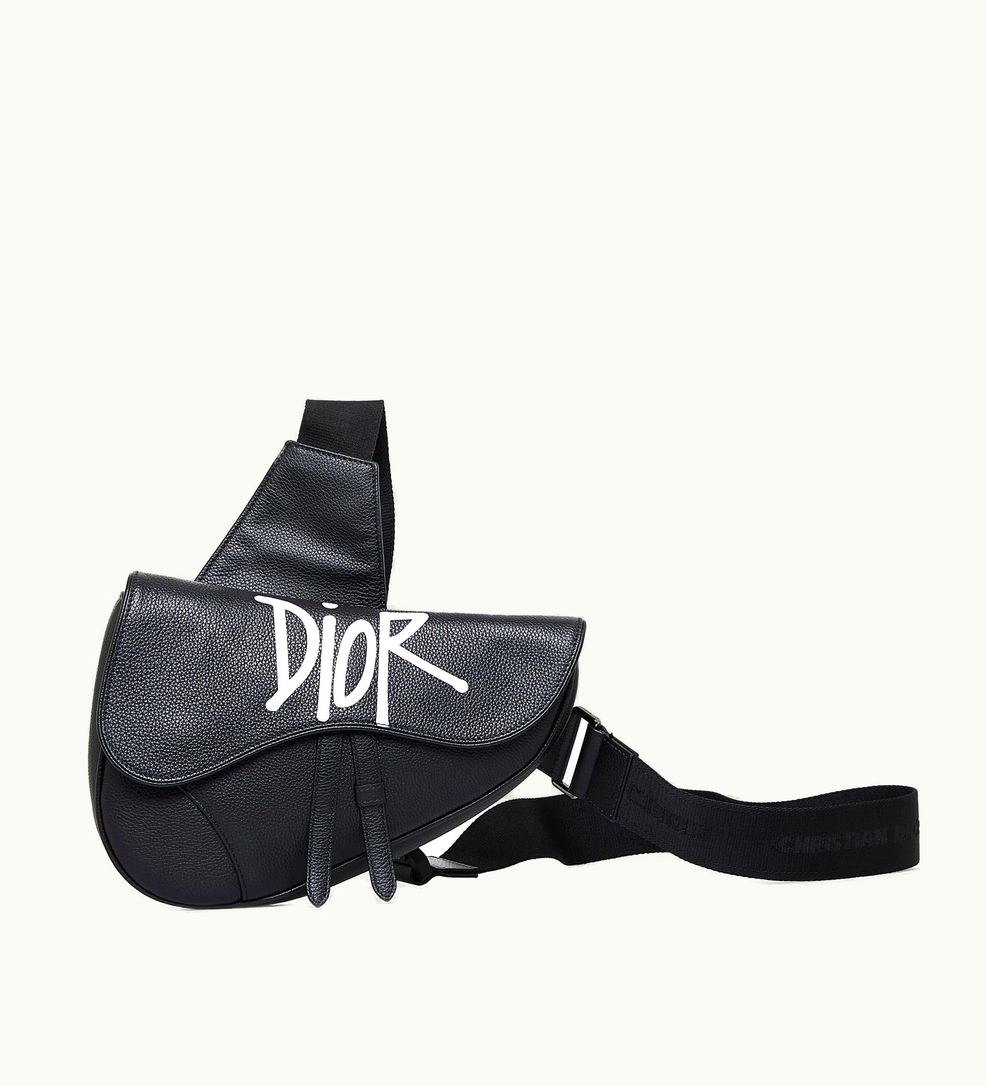 Dior Dior X Stussy Logo Saddle Crossbody Bag
