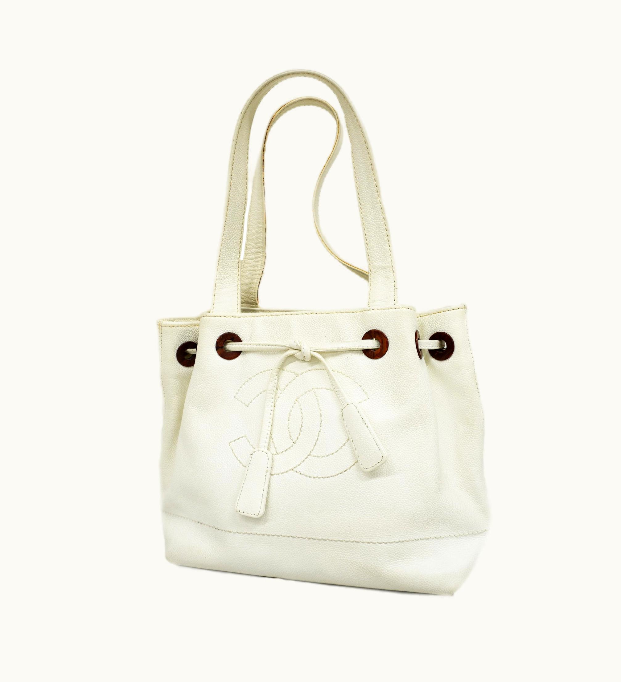 Chanel Chanel Tote Bag Women's Caviar Leather Tote Bag White