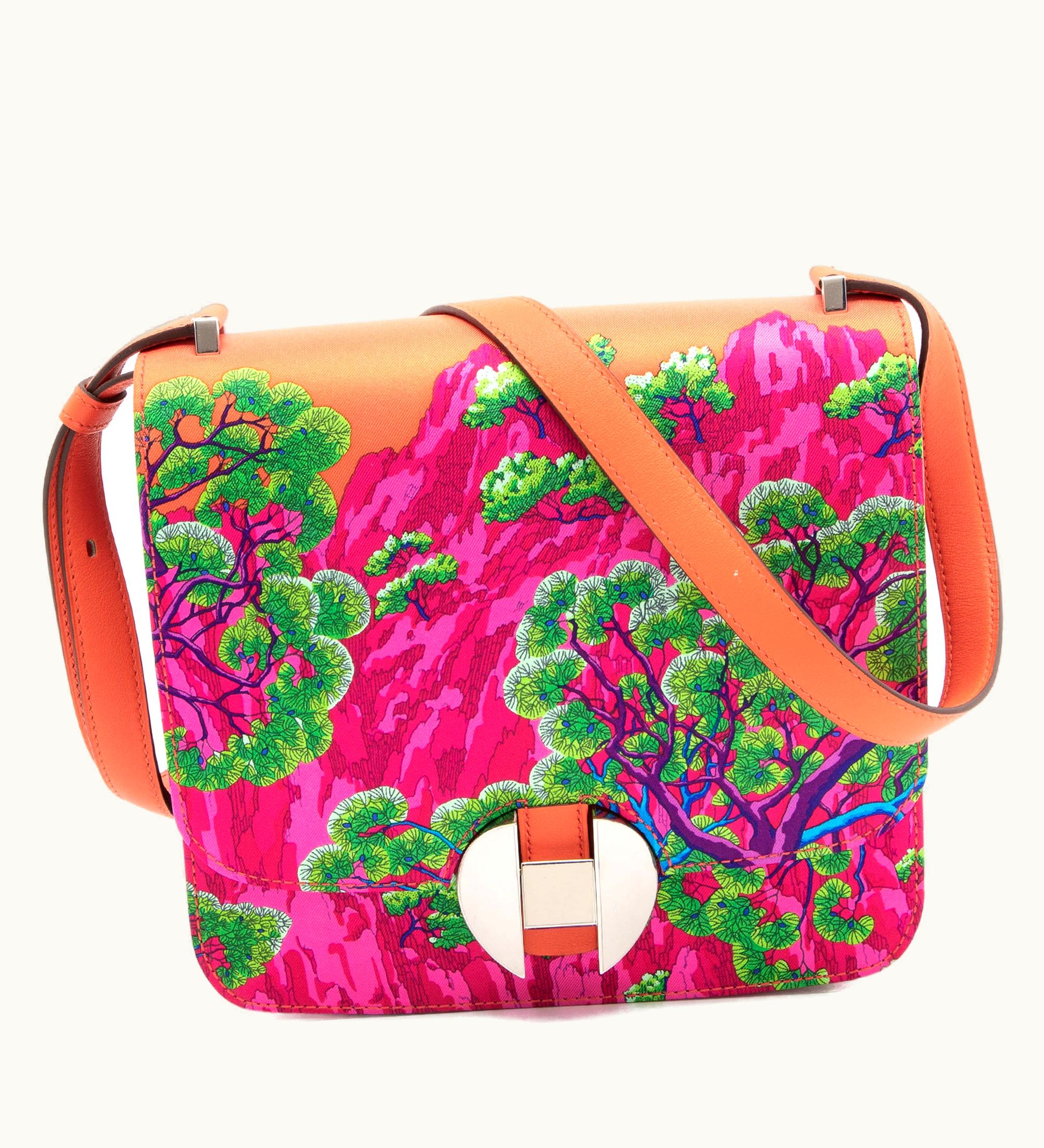 Hermès Hermès Capucine Sieste Au Paradis Silk And Swift Leather Limited Edition Palladium Finish 2002 - 20 Bag