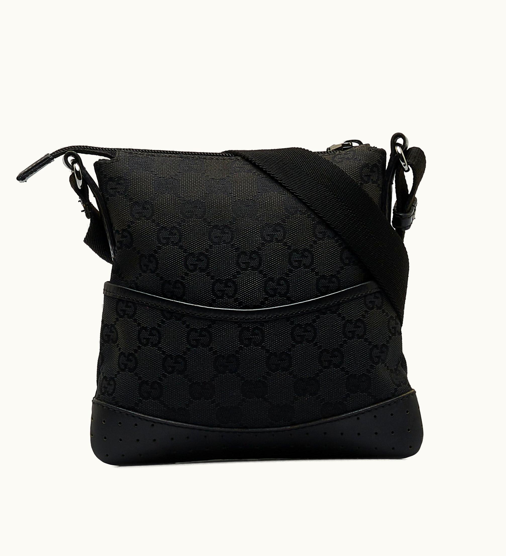 Gucci Gucci GG Canvas Crossbody Bag - Canvas and Leather Trim Crossbody - Beige