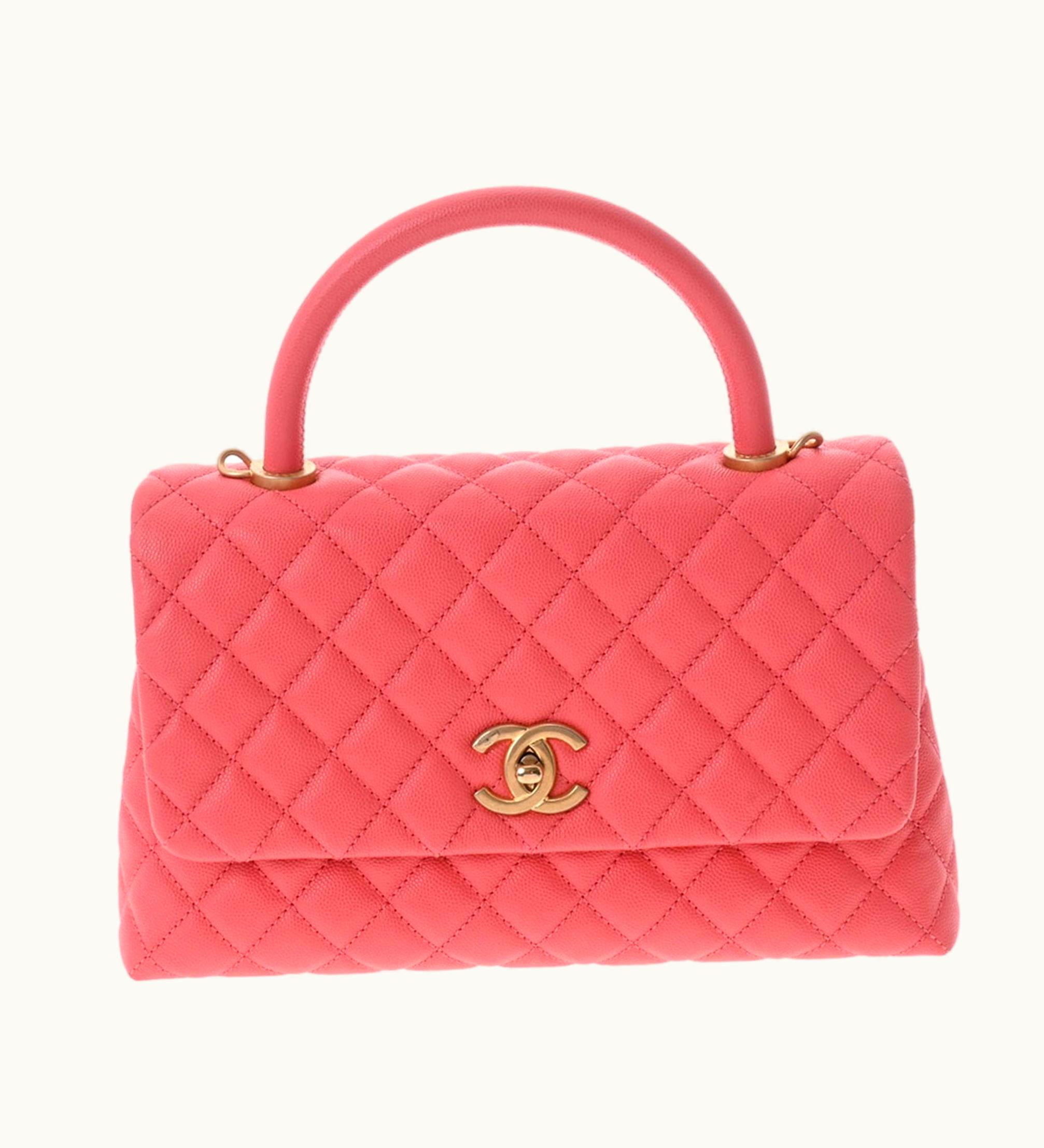 Chanel Chanel Matelasse Coco Handle 28 Pink A92991 Ladies Caviar Skin Bag