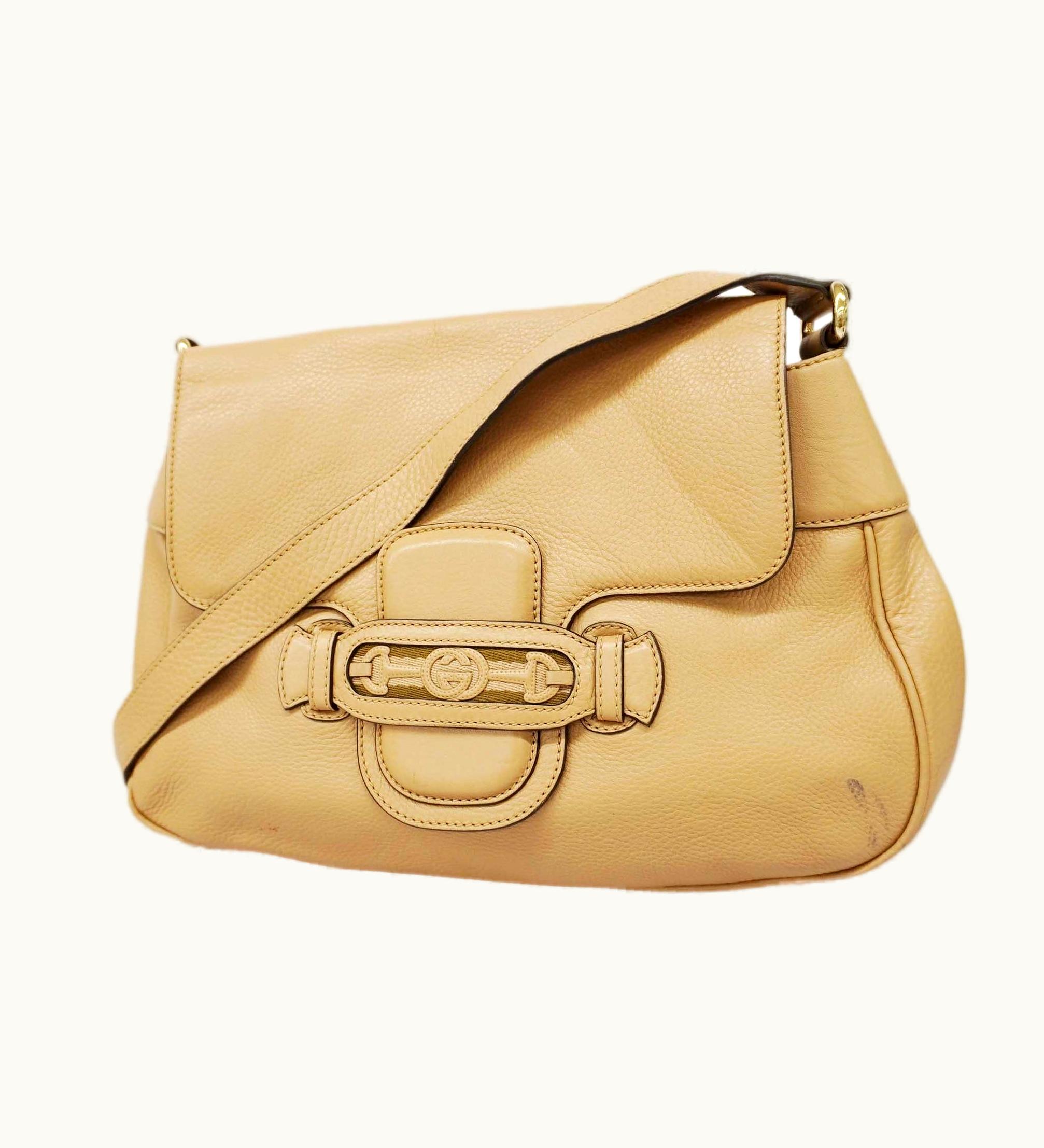 Gucci Gucci Shoulder Bag 296853 Women's Leather Shoulder Bag Beige