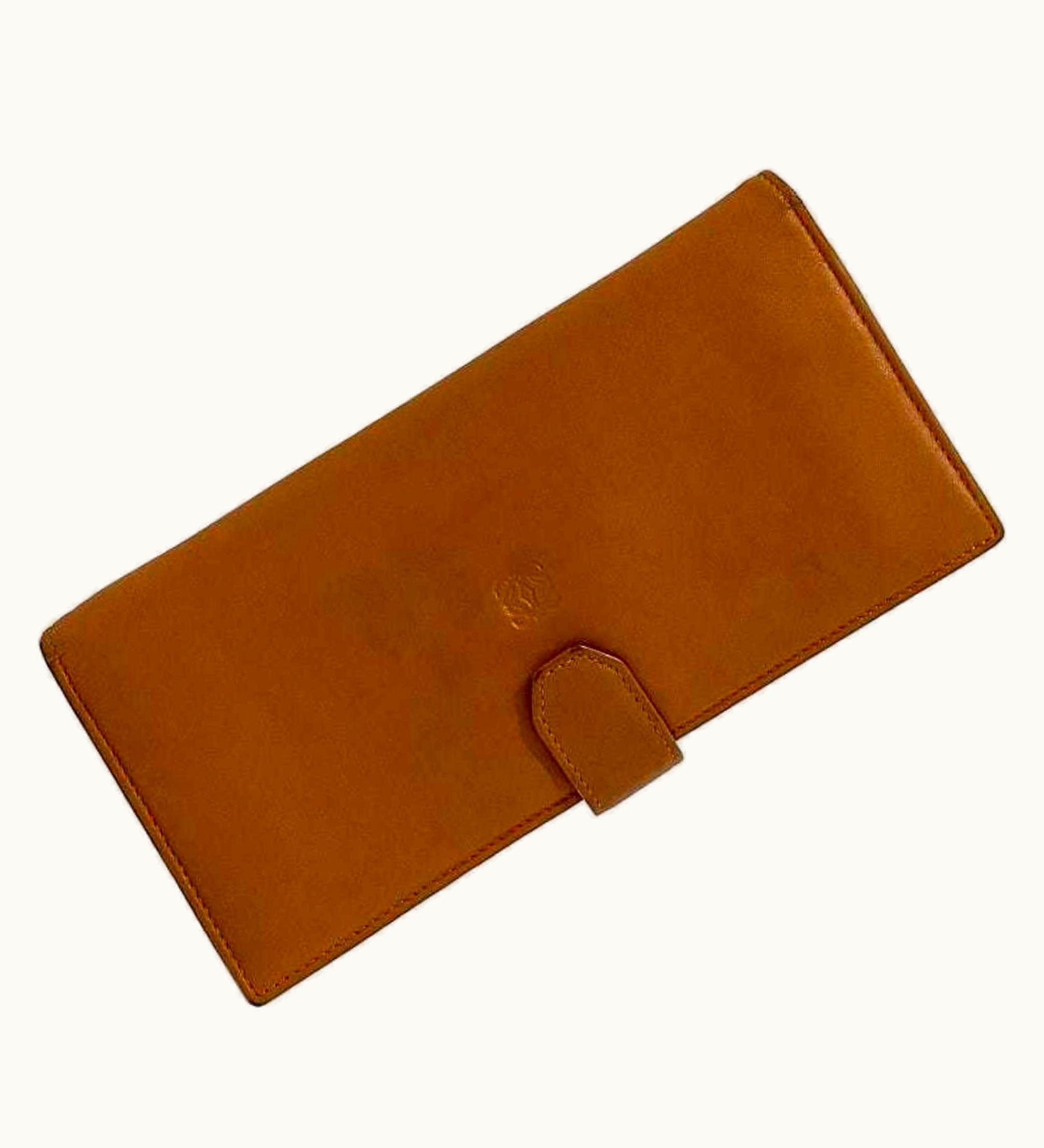 Loewe Loewe Folio Long Wallet Camel Brown Anagram Nappa Leather