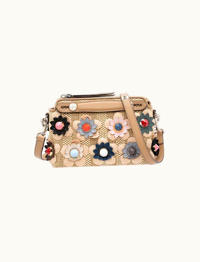Fendi Fendi Mini Flowerland By The Way Straw Satchel