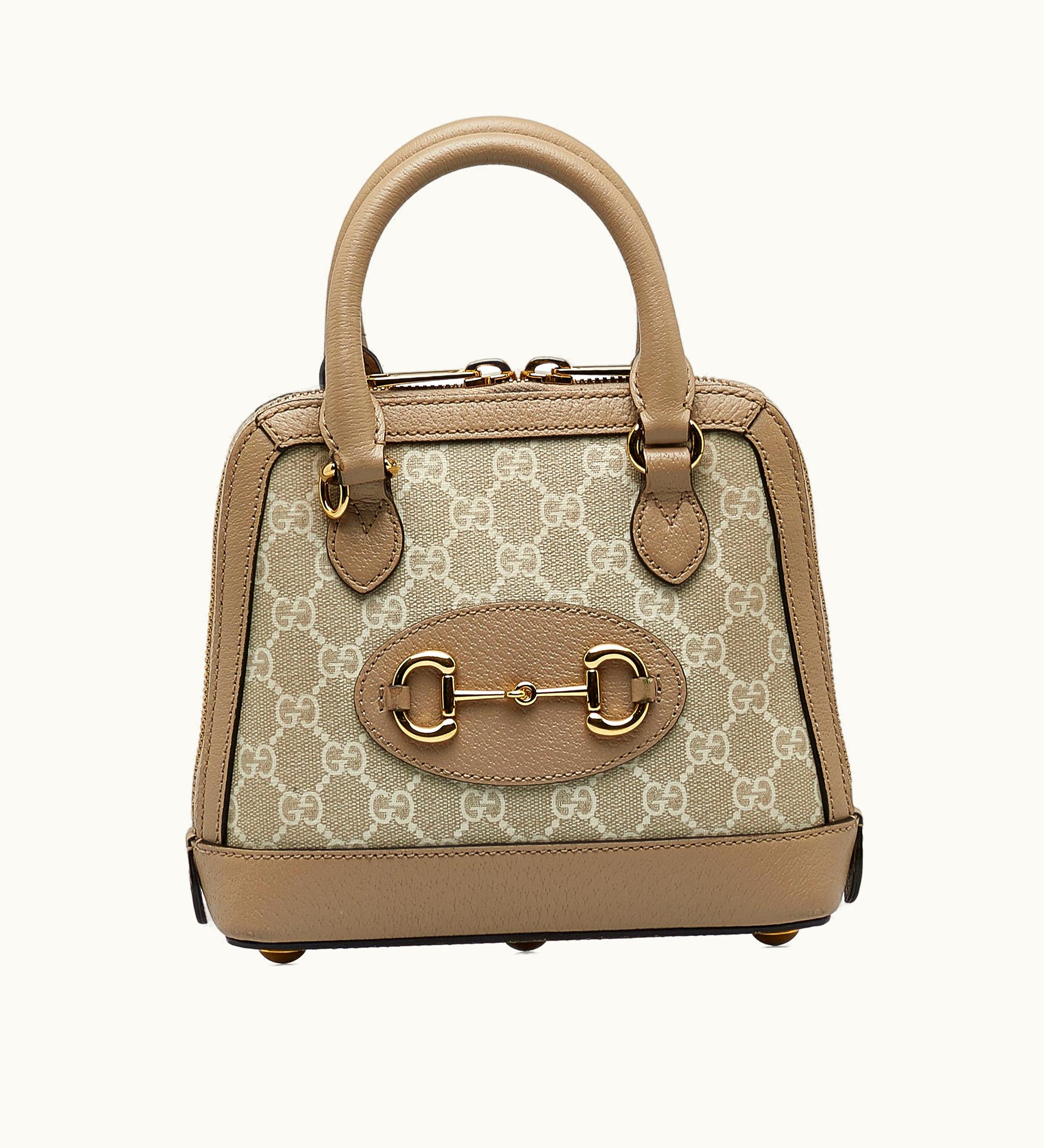 Gucci GUCCI Mini GG Supreme Horsebit 1955 Coated Canvas Satchel