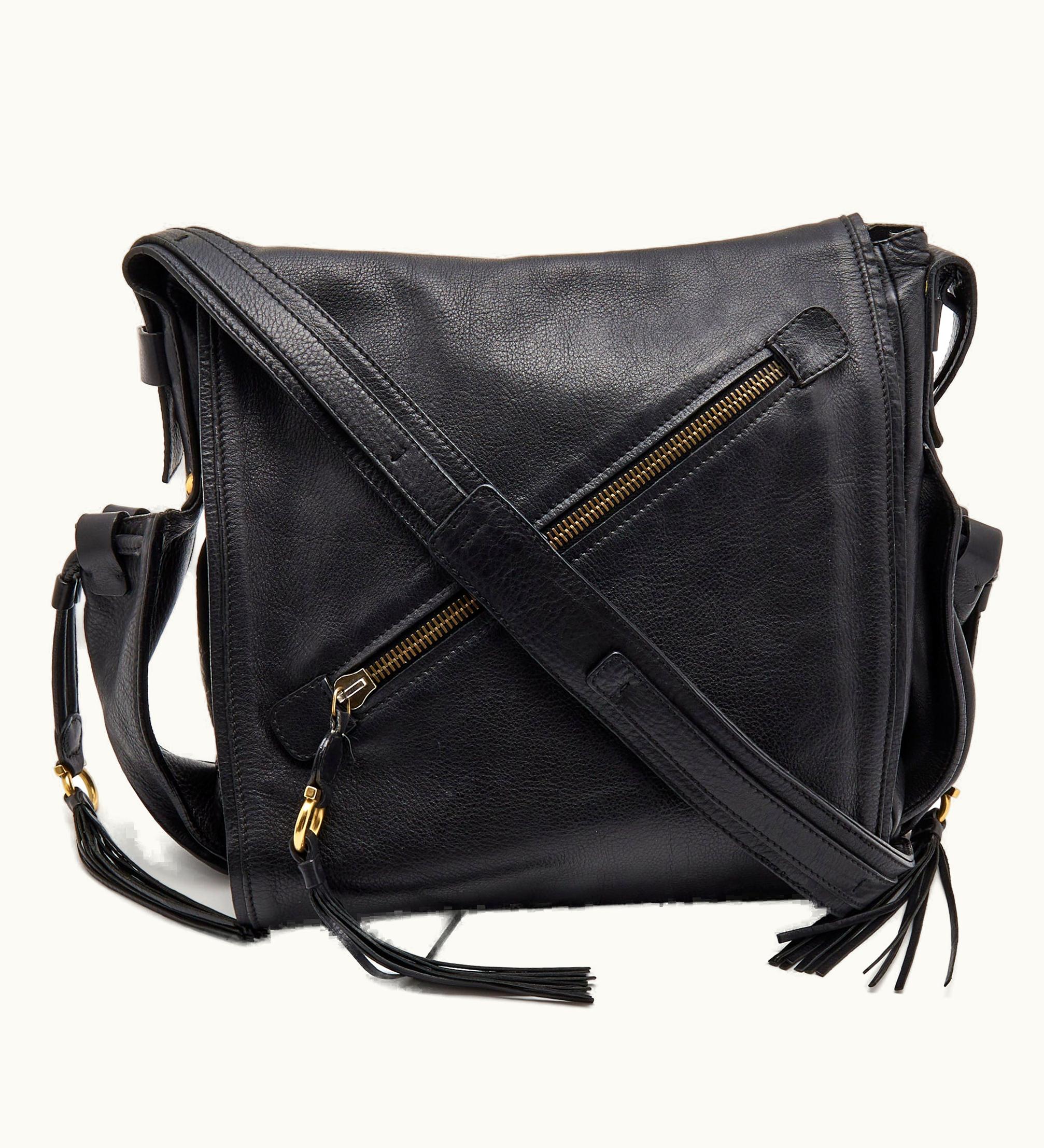 Salvatore Ferragamo Salvatore Ferragamo Black Leather Messenger Bag