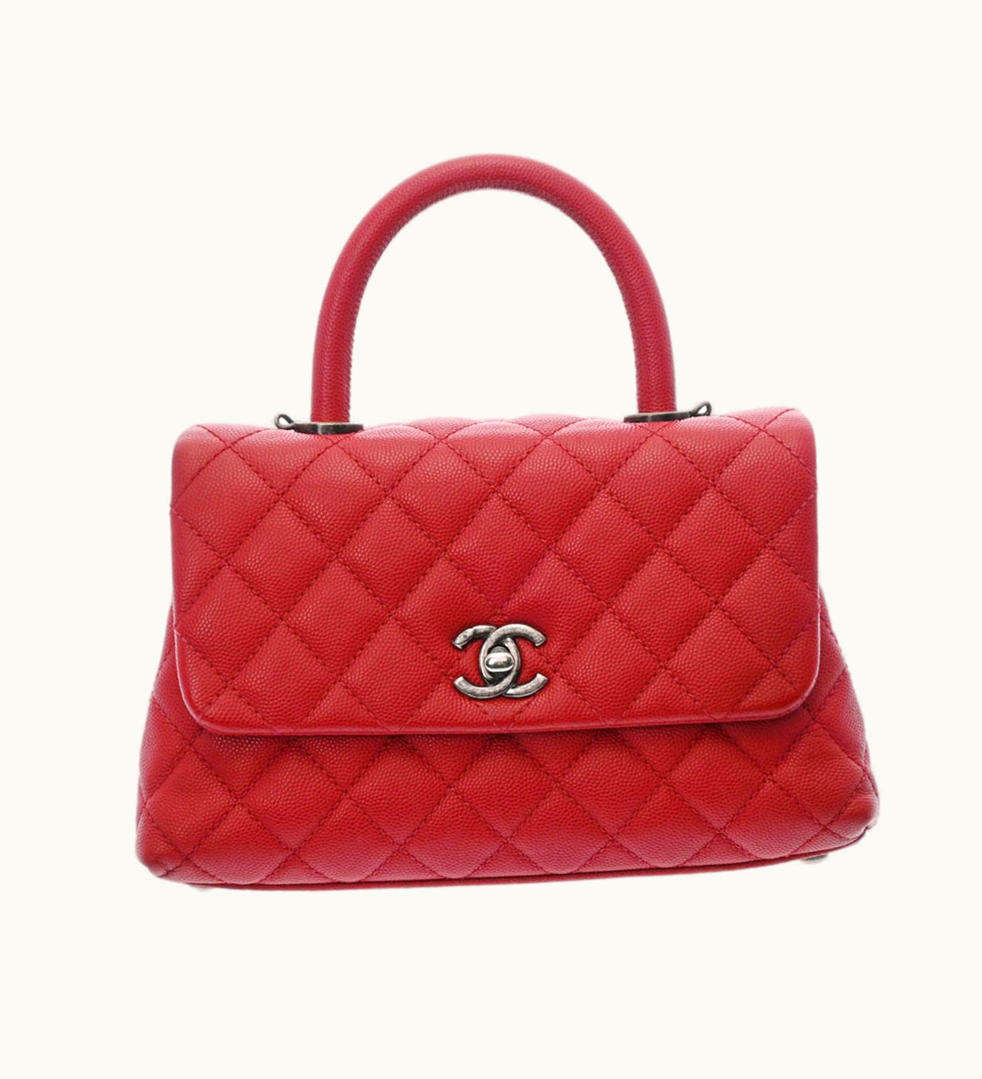 Chanel Chanel Matelasse XS Red Tone A92990 Ladies Caviar Skin Bag