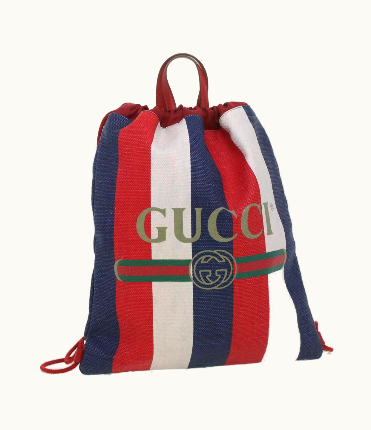 Gucci Gucci Web Sherry Line Backpack Canvas Tricolor Red Blue Green 473872