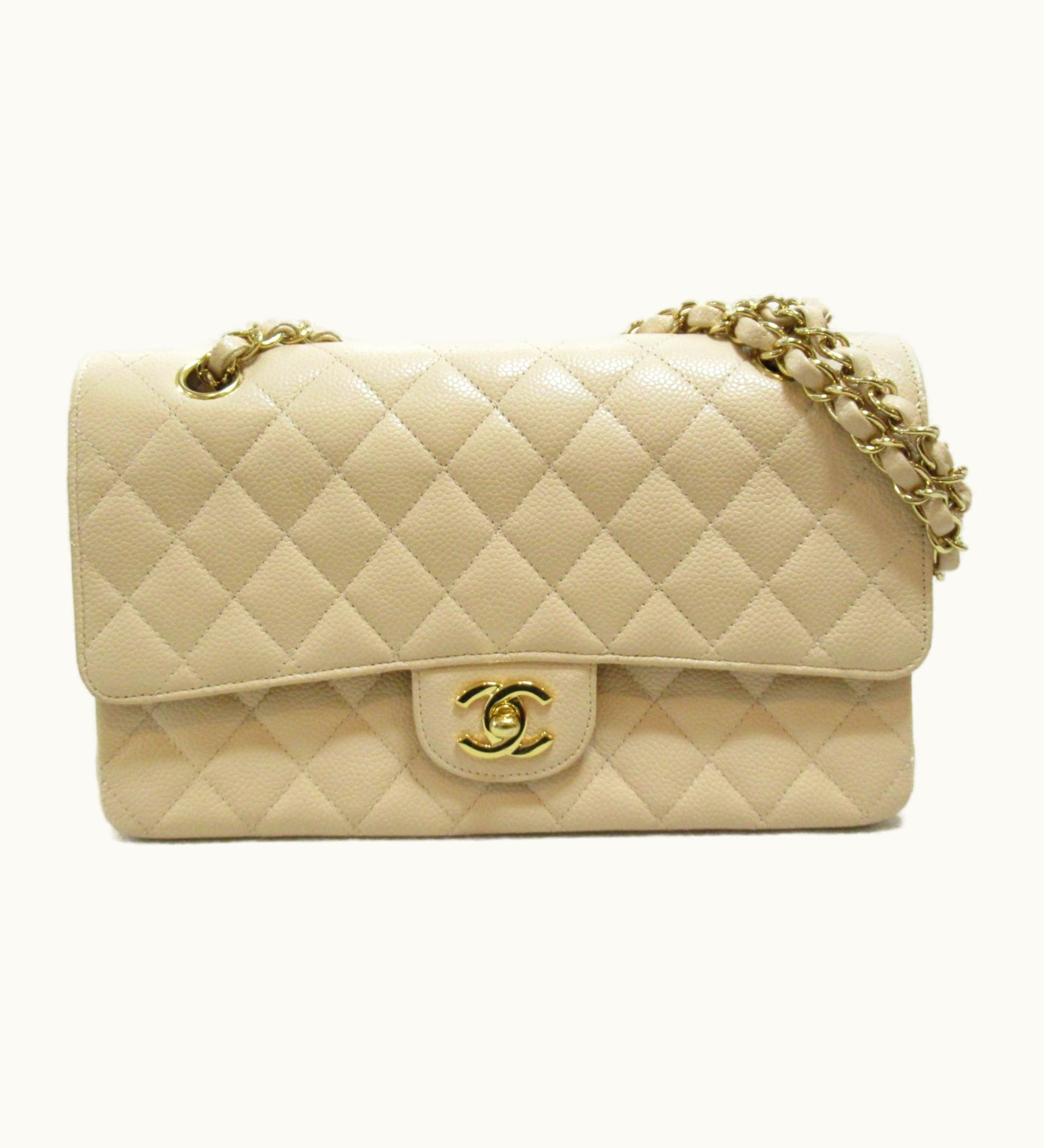 Chanel Chanel Matelasse Beige Caviar Skin Chain Shoulder Bag