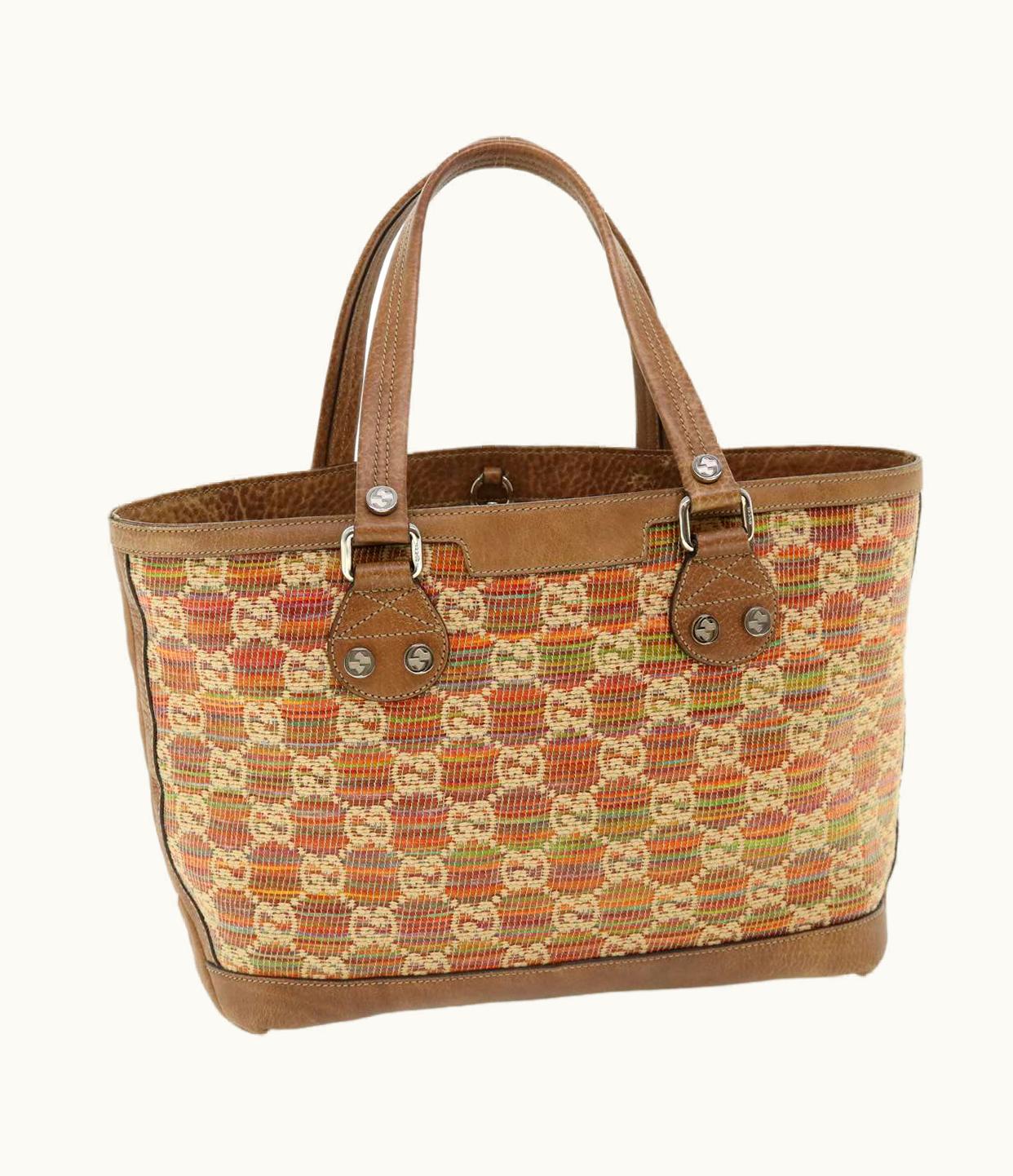 Gucci Gucci GG Canvas Paglia GG Sunset Tote Bag Red 232973