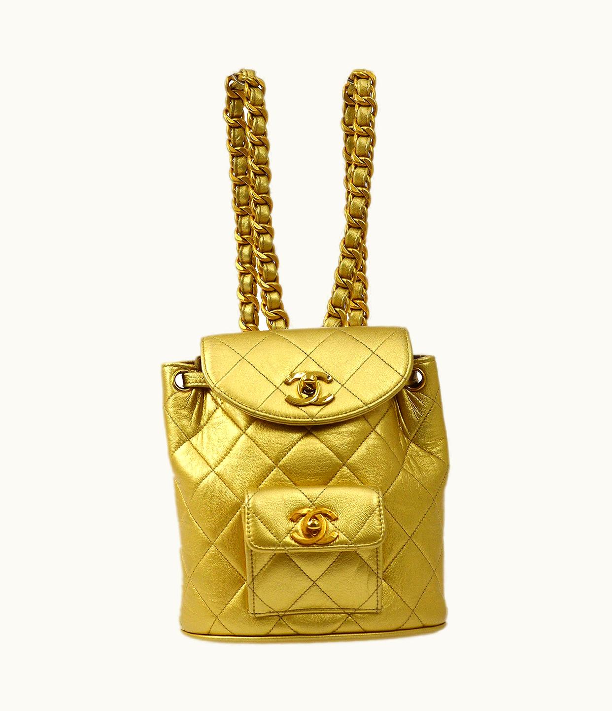 Chanel Chanel * 1994-1996 Gold Lambskin Duma Small Ao34352