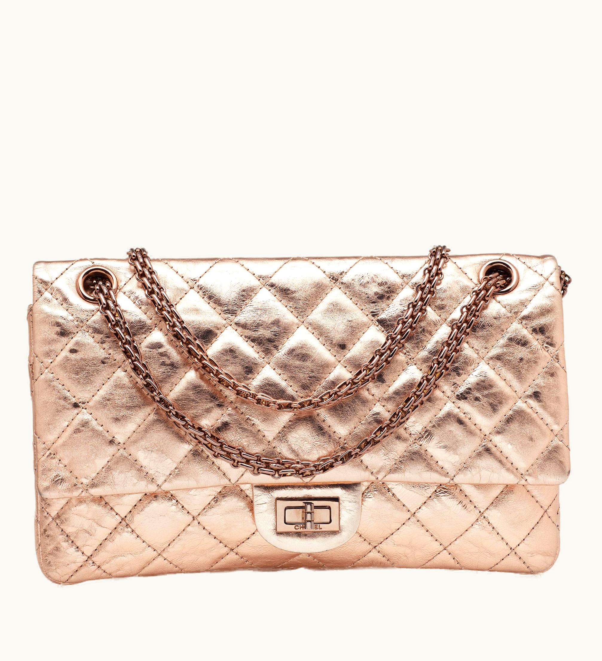 Chanel Chanel Rose Gold Quilted Leather Reissue 2.55 Classic 226 Flap Bag