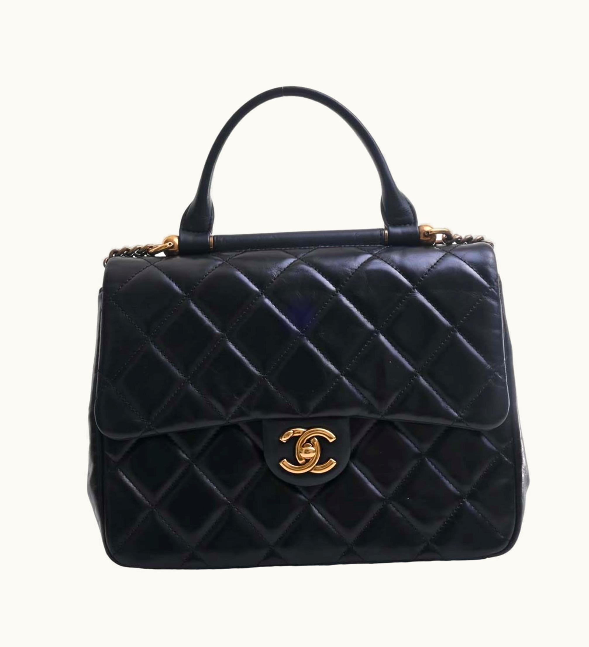 Chanel Chanel Leather Matelasse Coco Mark Chain Shoulder Bag Black Ladies
