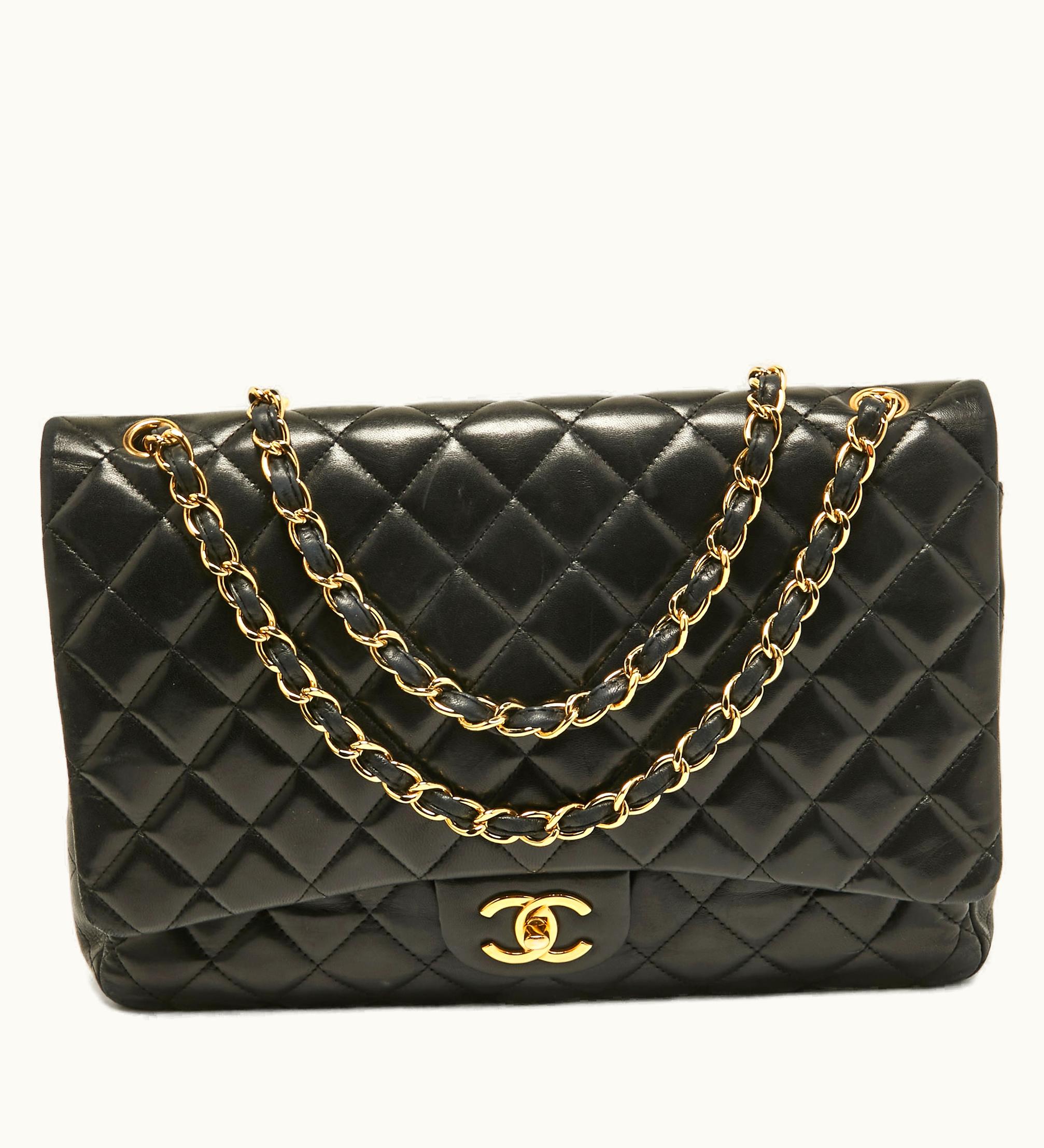Chanel Chanel Maxi Classic Double Flap Bag Black Quilted Leather