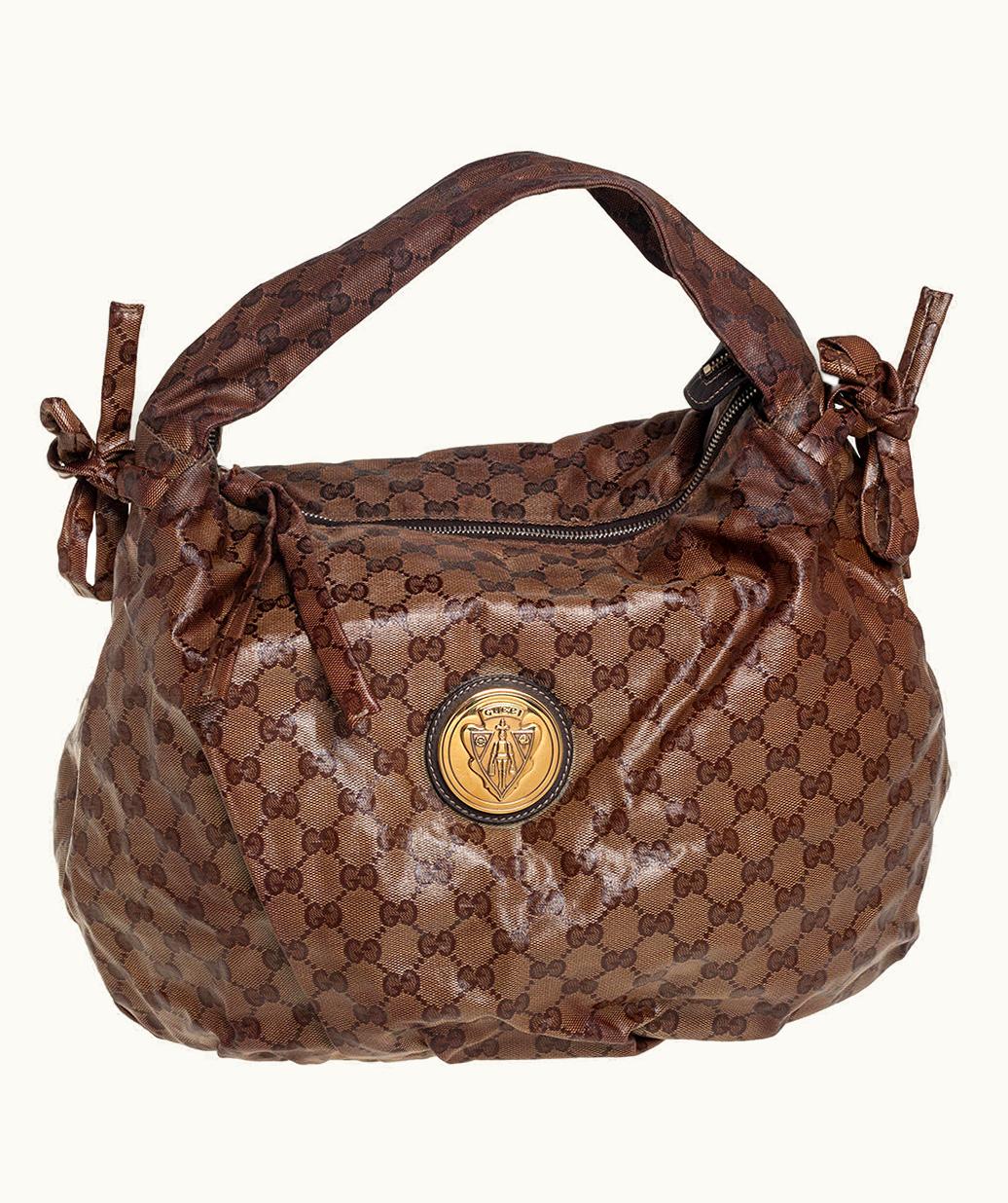 Gucci Gucci Beige GG Crystal Canvas Hysteria Hobo