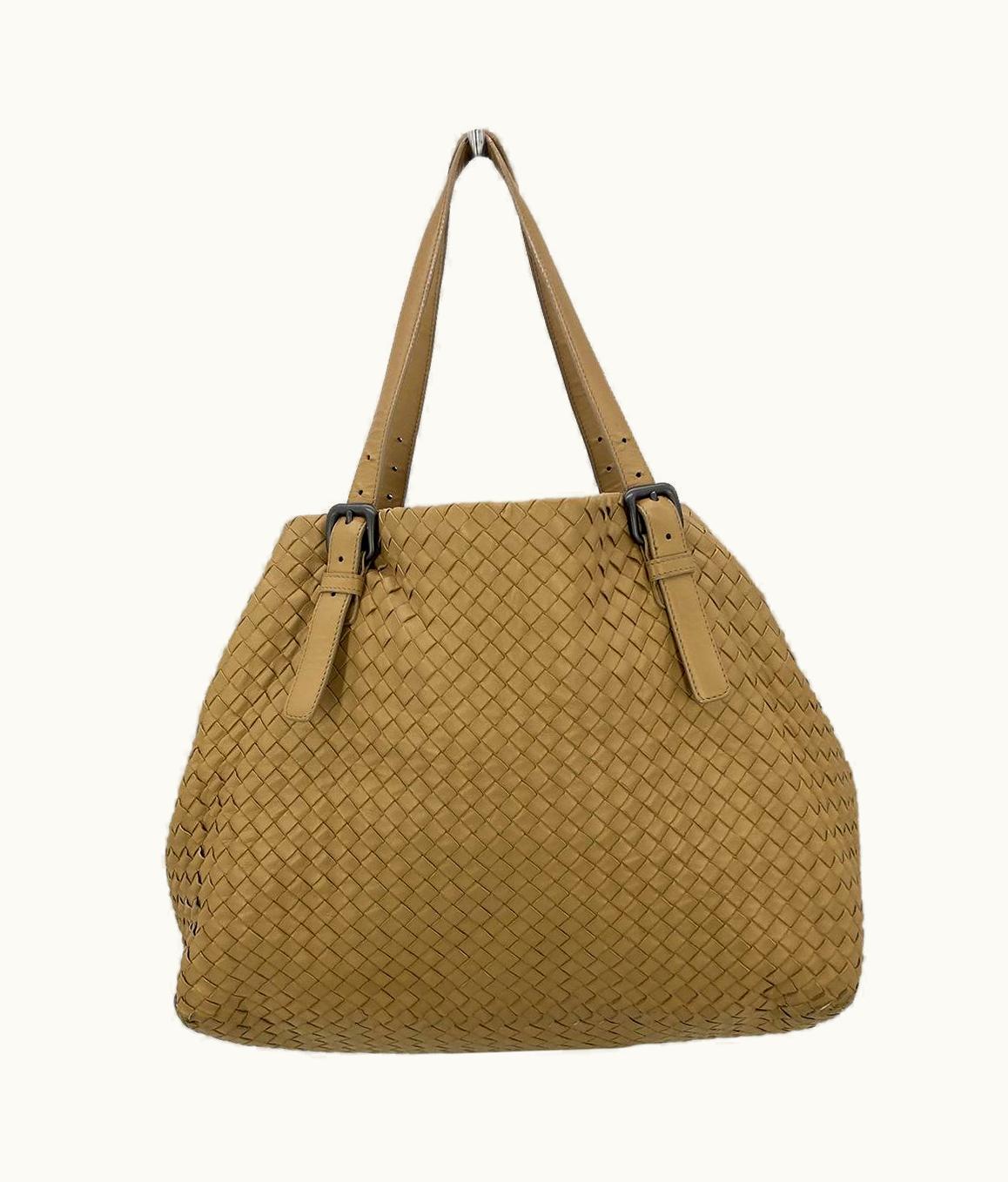 Bottega Veneta Bottega Veneta Tan Intrecciato Woven Nappa Leather Large Cesta Tote