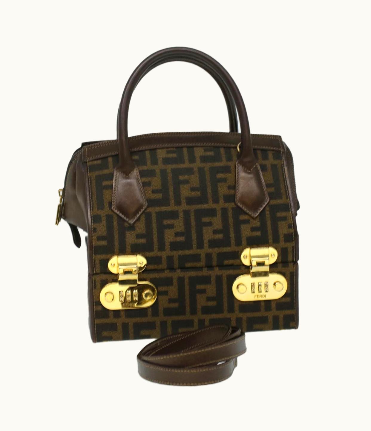 Fendi Fendi Zucca Canvas Hand Bag 2Way Brown/Black