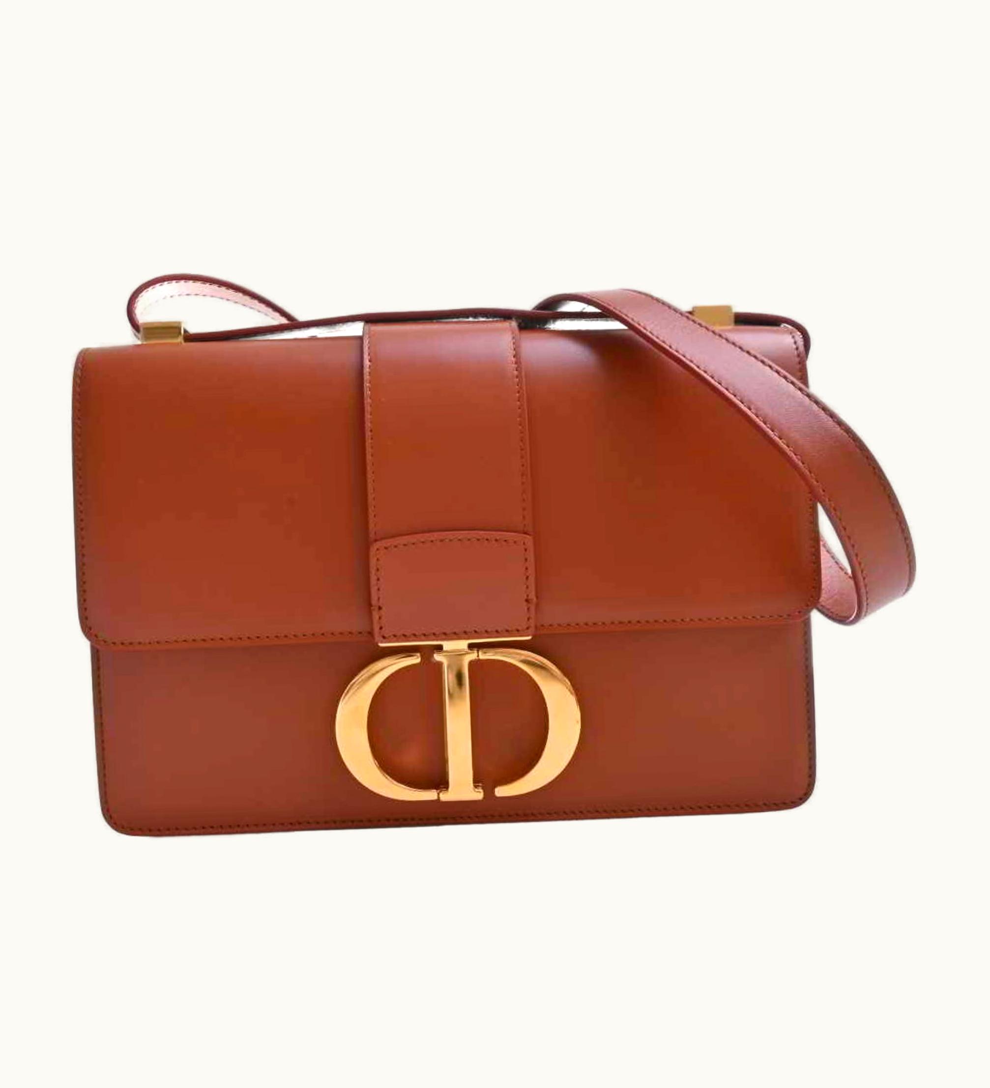 Dior Dior Christian Dior Leather Montaigne Shoulder Bag M9203Umos Brown Women's