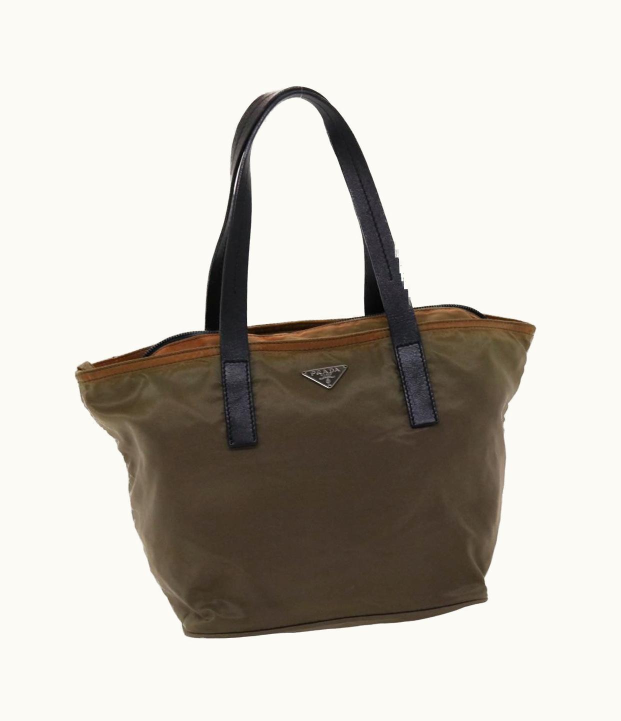 Prada PRADA Elegant Hand Bag Nylon Brown