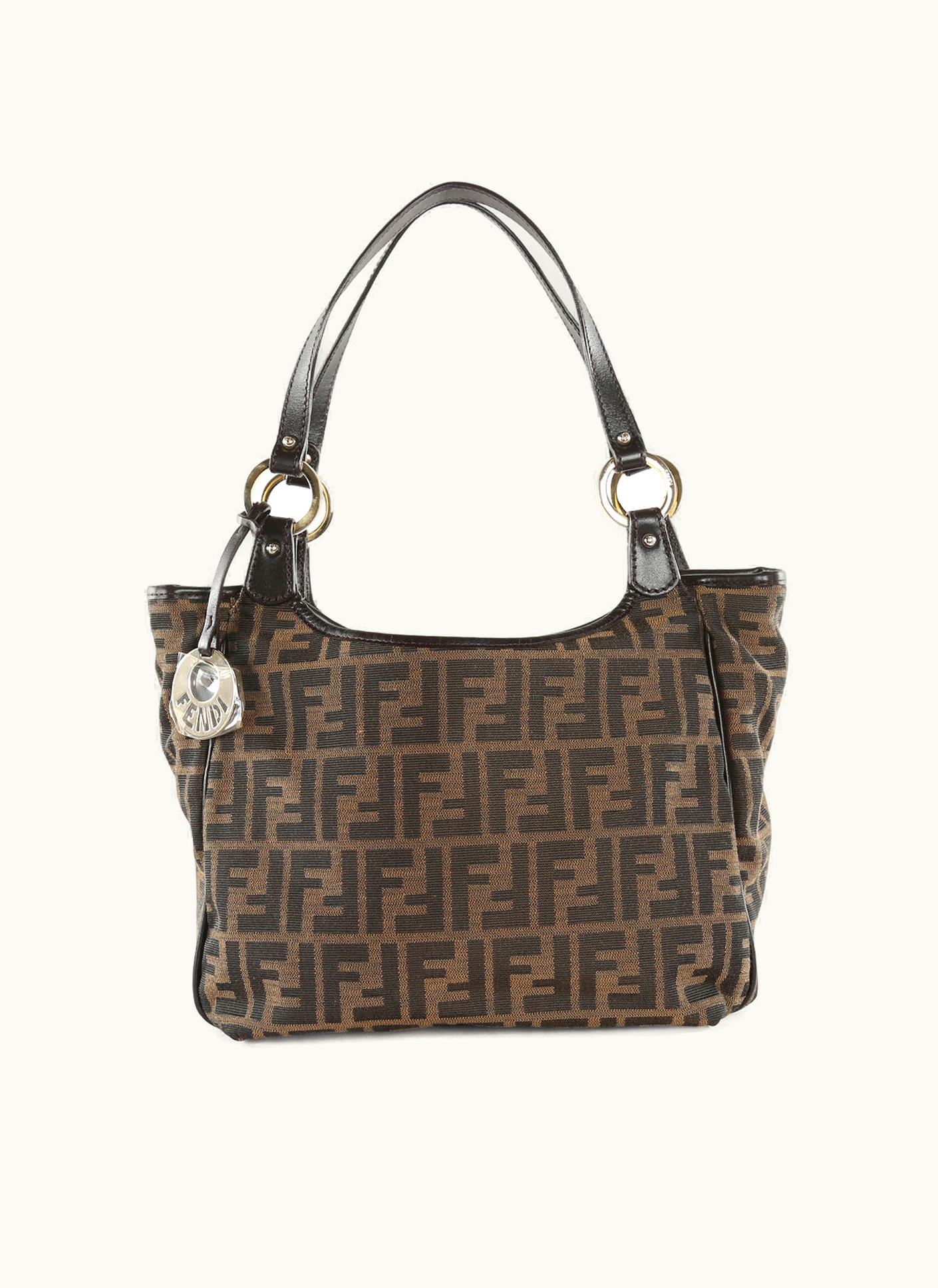 Fendi Fendi Brown Ff Zucca Canvas & Leather Chef Tote Bag