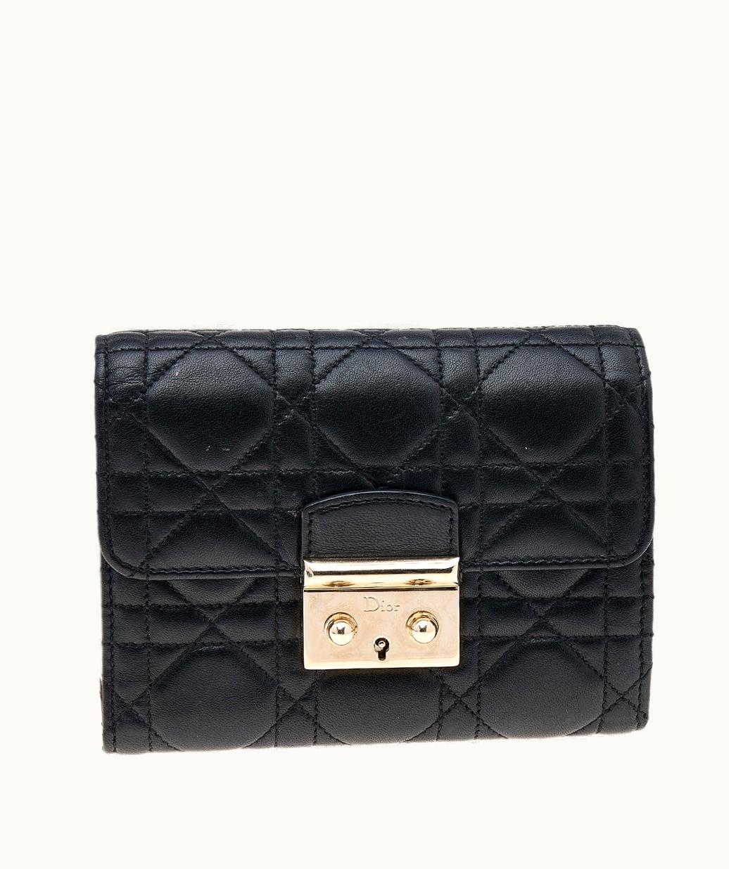 Dior DIOR Miss Wallet Black Cannage Leather