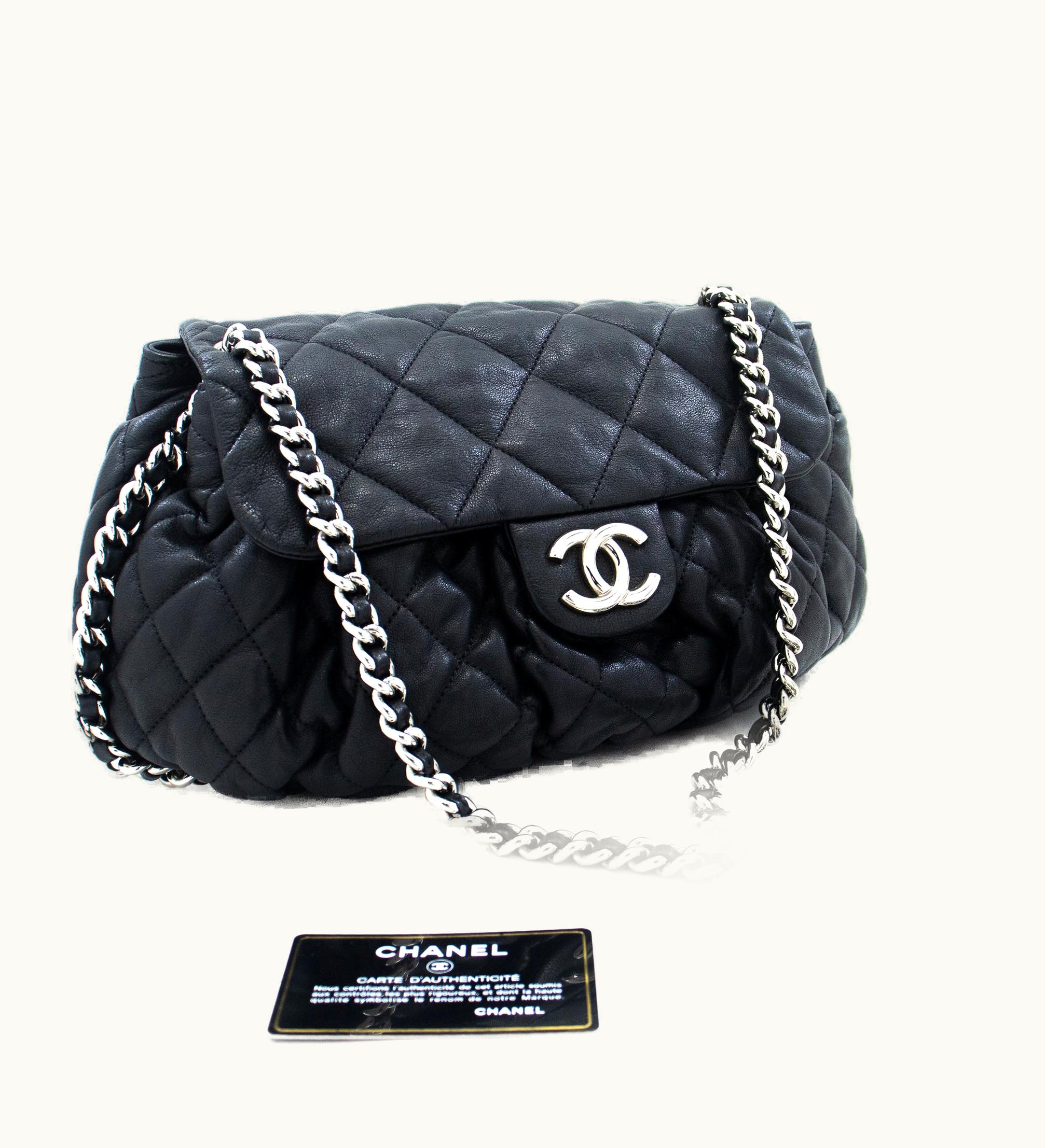 Chanel Chanel Crossbody Shoulder Bag Black Calfskin Leather