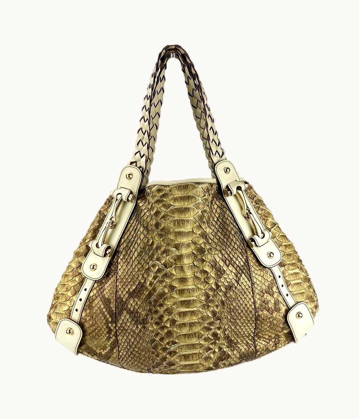 Gucci Gucci Python Pelham Shoulder Bag Luxury Handbag Cream