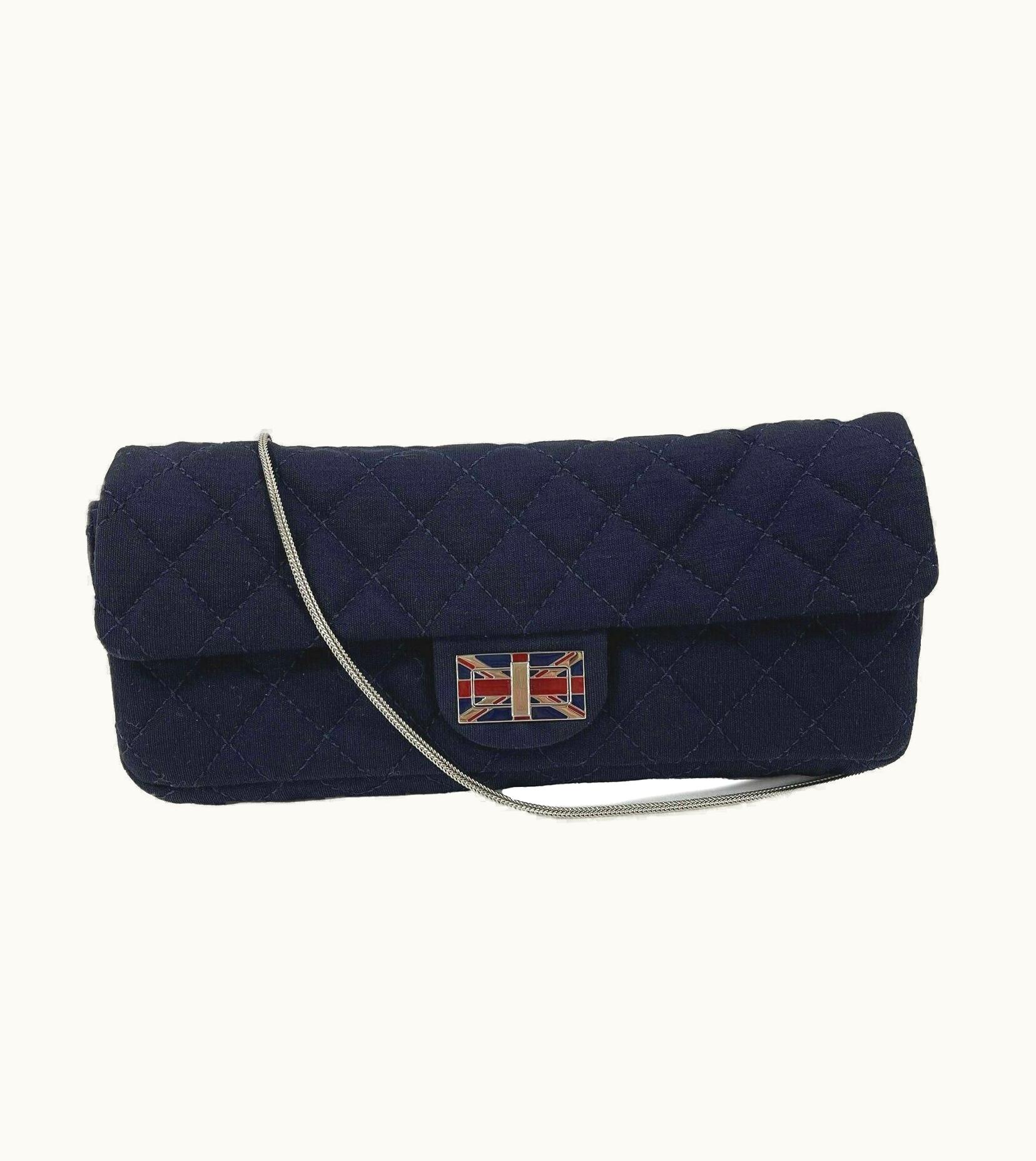 Chanel Chanel - 2008 Paris London Union Jack - Navy Blue Flap Clutch / Shoulder Bag