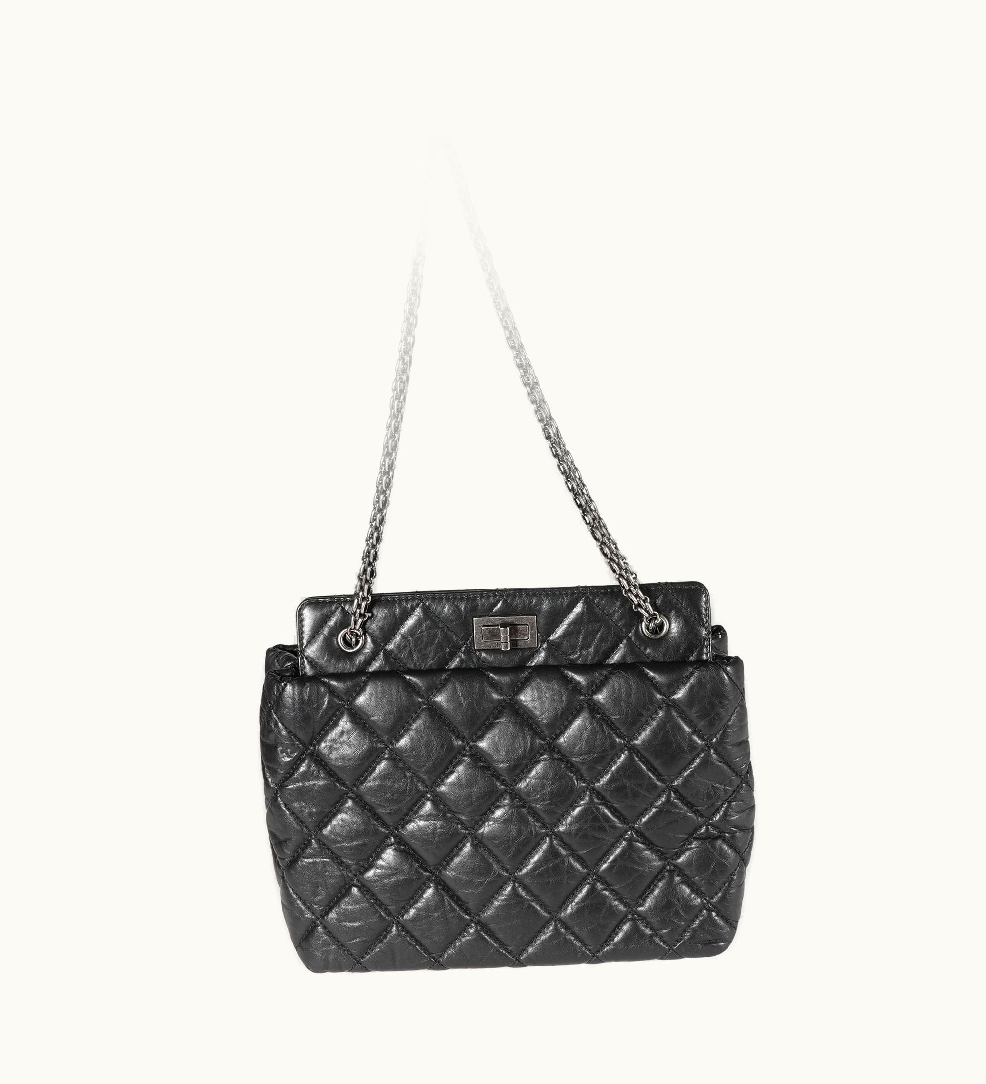 Chanel Chanel Reissue Shopping Tote Calfskin Quilted Black