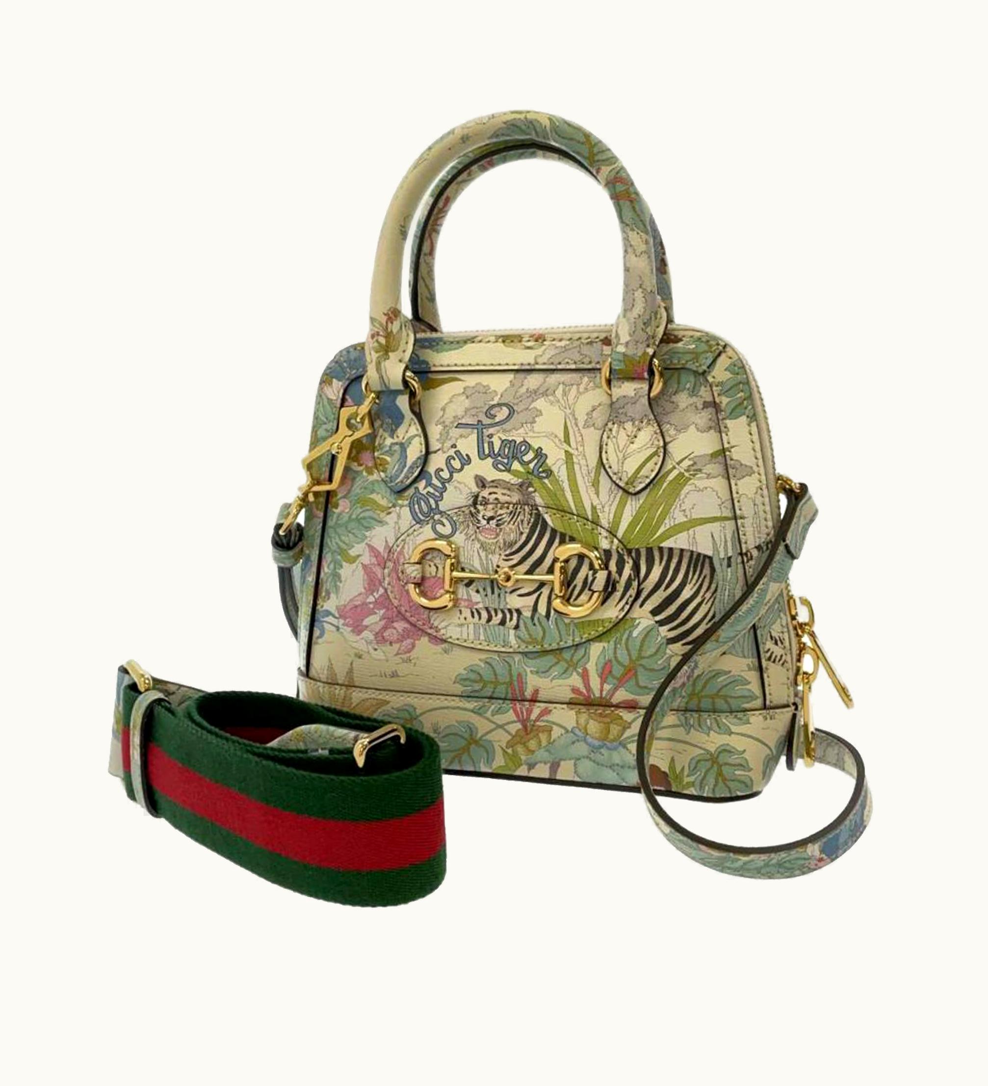 Gucci Gucci Mini Tiger Horsebit 1955 Leather Satchel