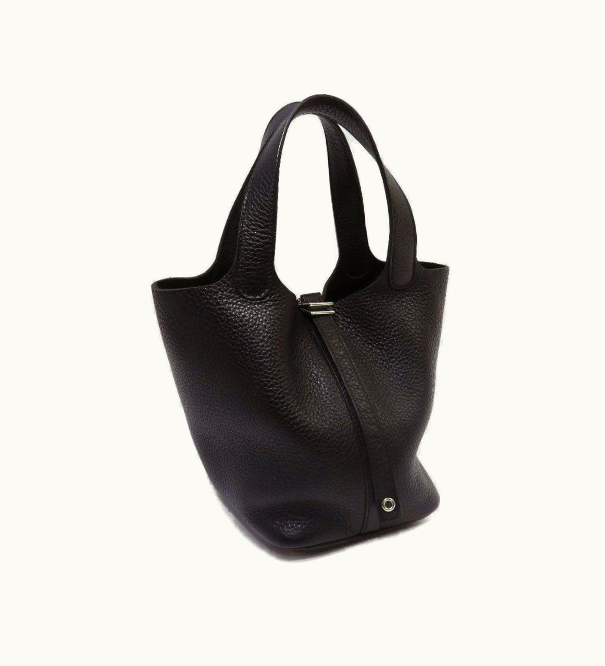 Hermès Hermès Picotin Lock PM Tote Bag Black Togo Leather