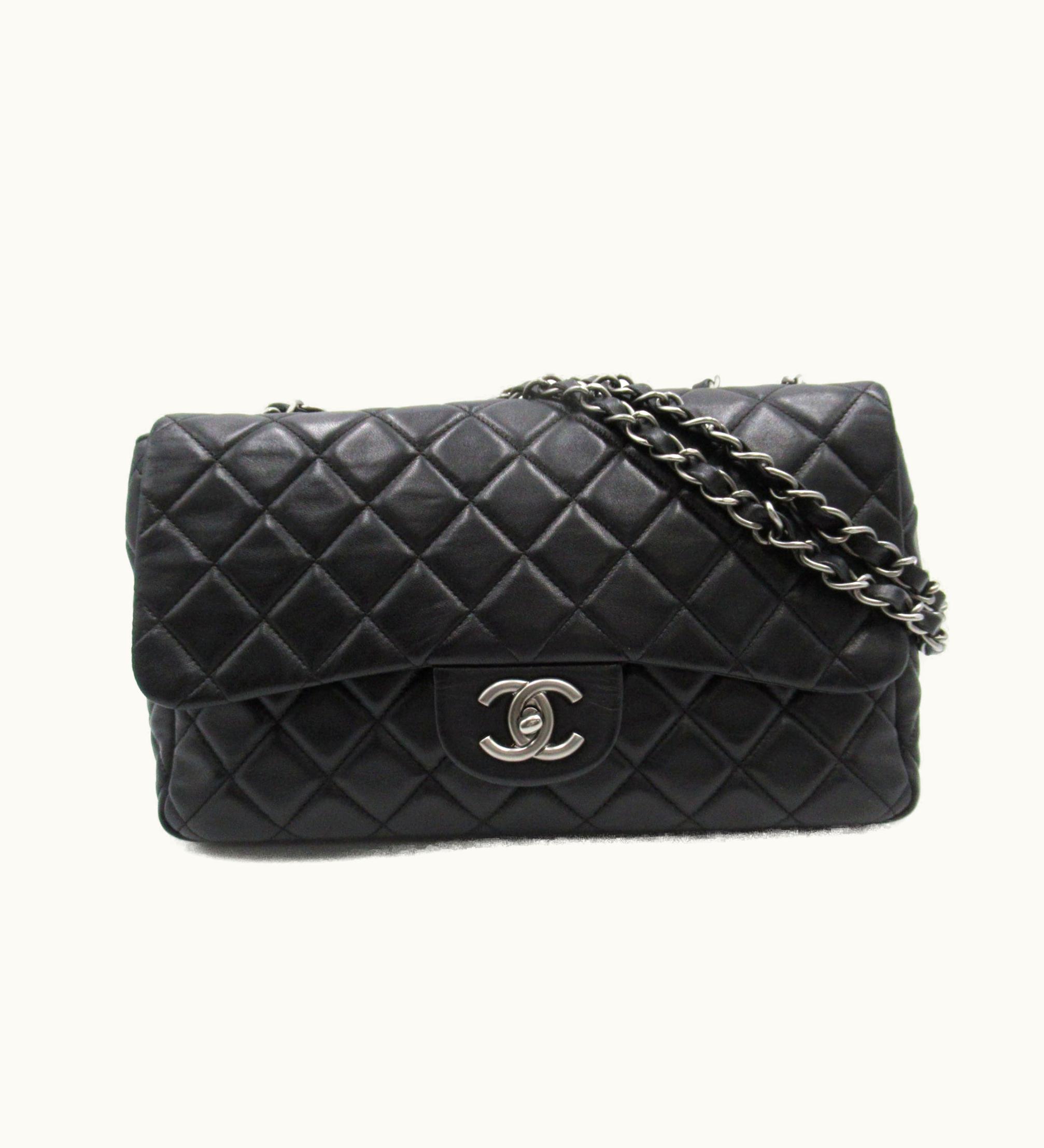Chanel Chanel Deca Materasse Chain Shoulder Black Lambskin [Sheep Leather]