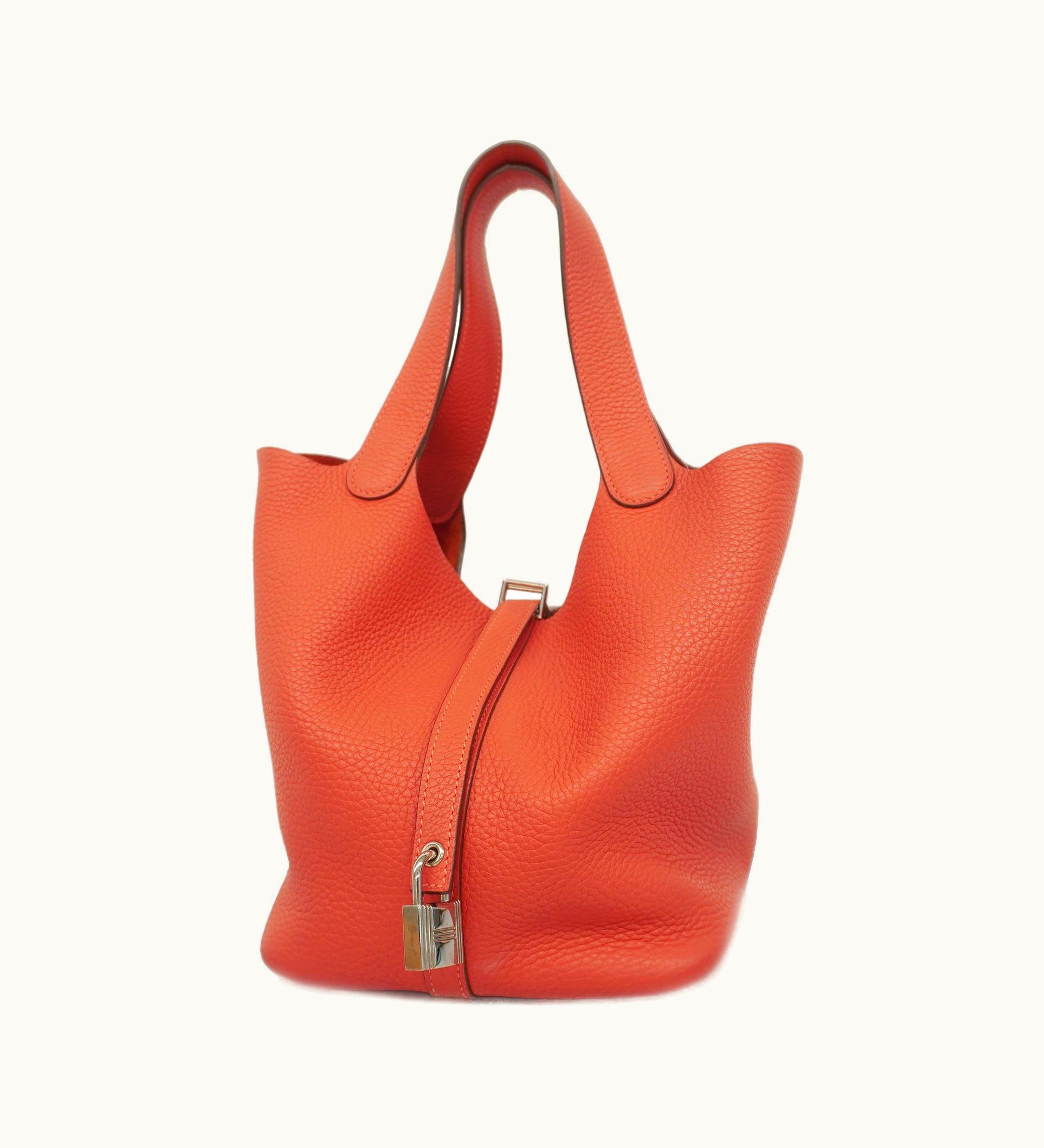 Hermès Hermès Handbag Picotin Lock MM T Engraved Taurillon Clemence Rose Jaipur Silver Metal