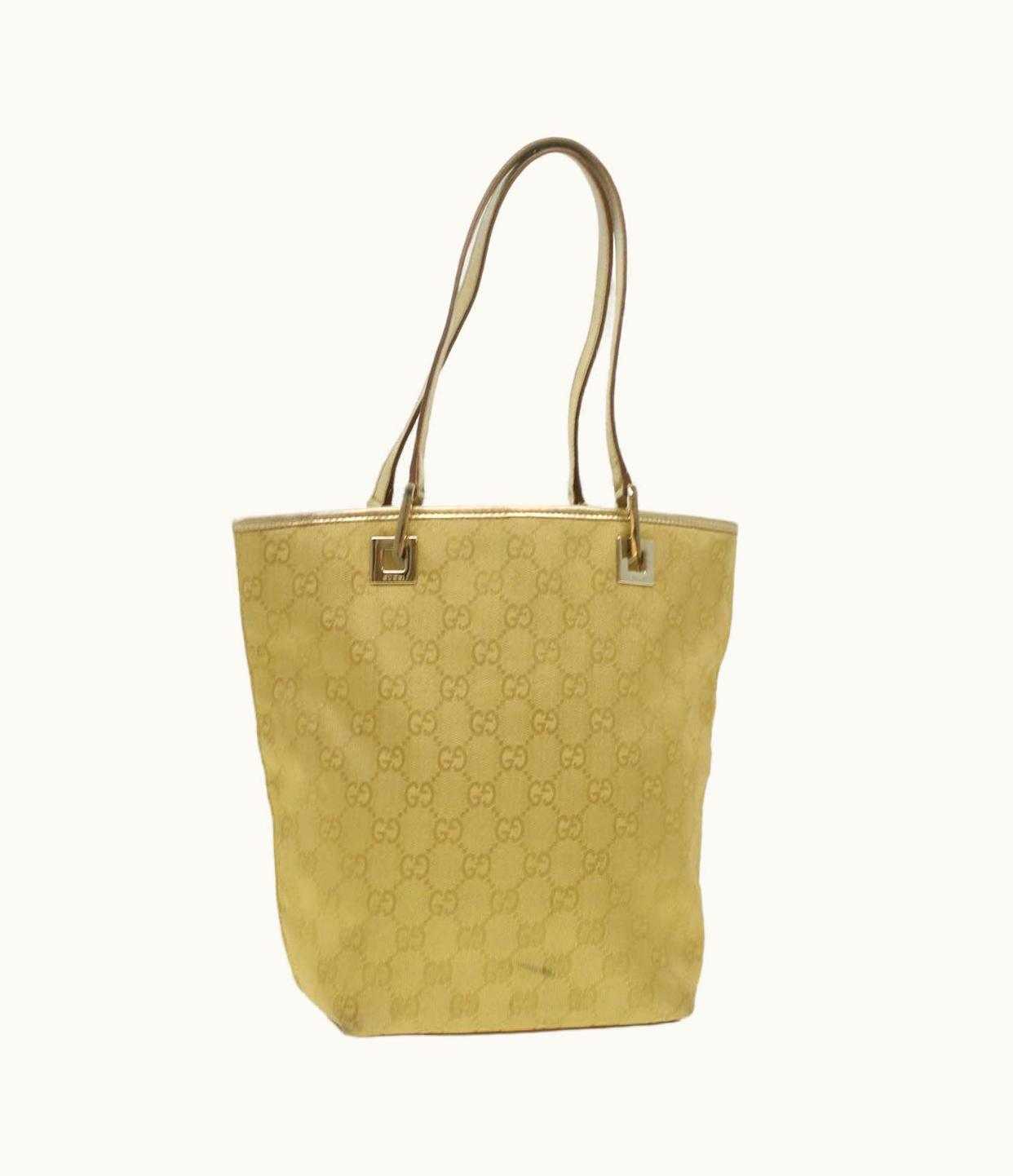 Gucci Gucci GG Canvas Tote Bag Gold Tone 002.1099.001998