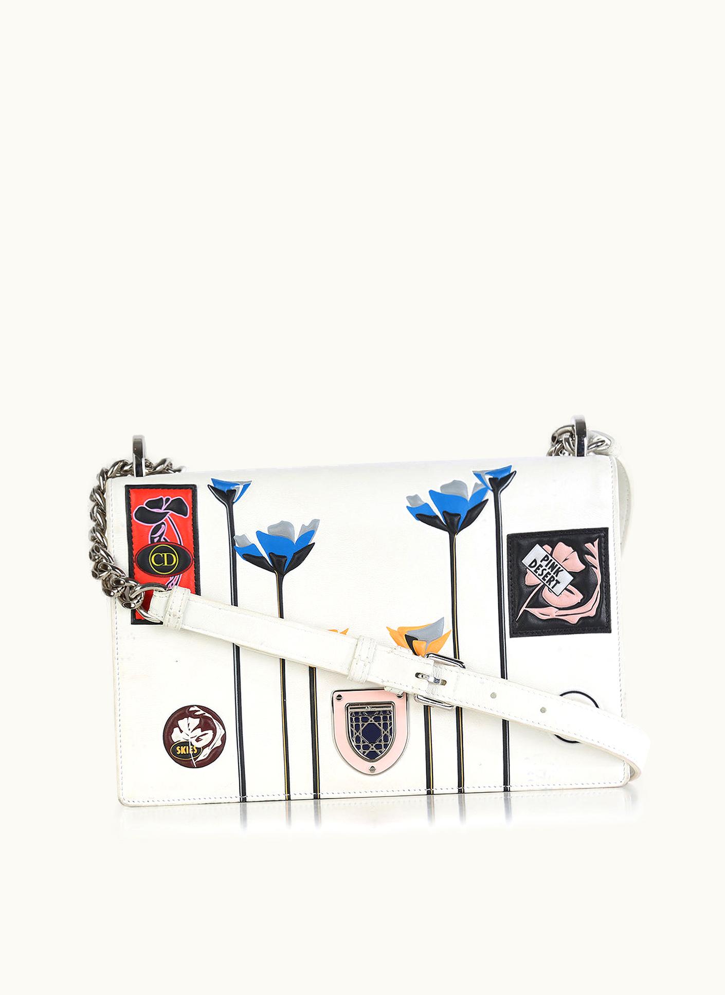 Dior Dior Christian Dior White Leather Medium Paradise Diorama Shoulder Bag