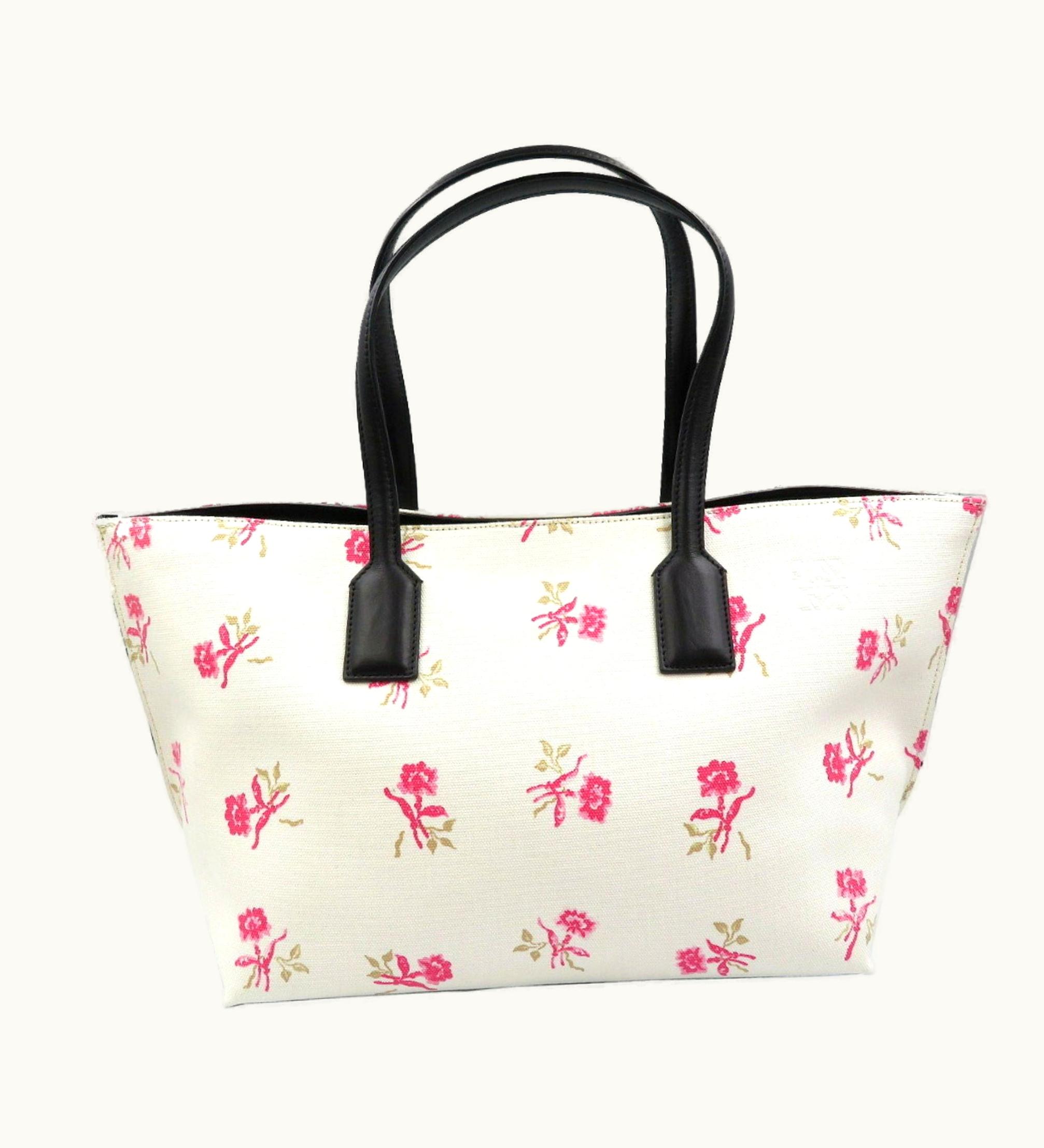 Loewe Loewe Canvas Leather White Pink Black Tote Bag
