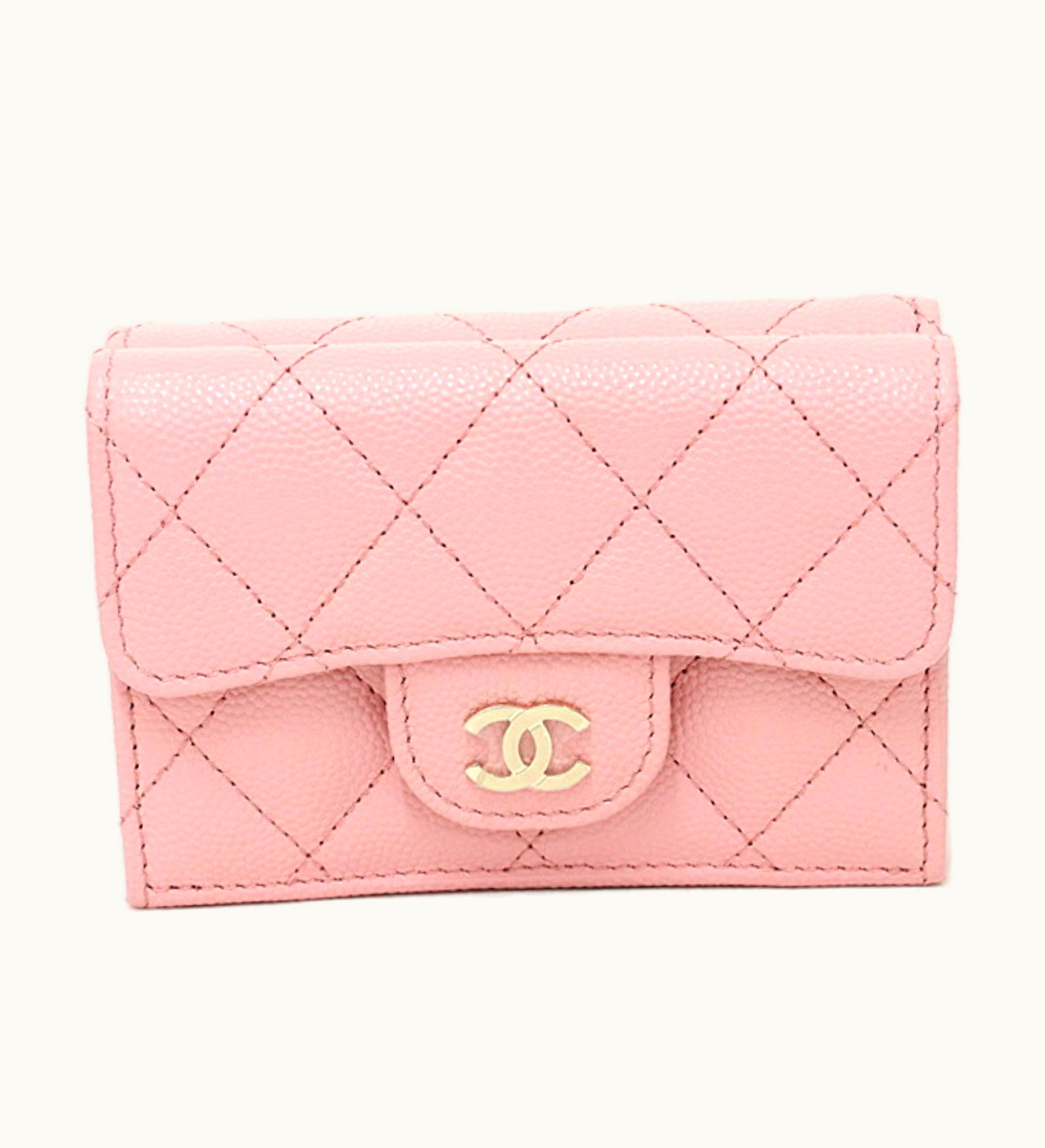 Chanel Chanel Matelasse Classic Small Flap Caviar Skin Trifold Wallet Ap0230 Pink