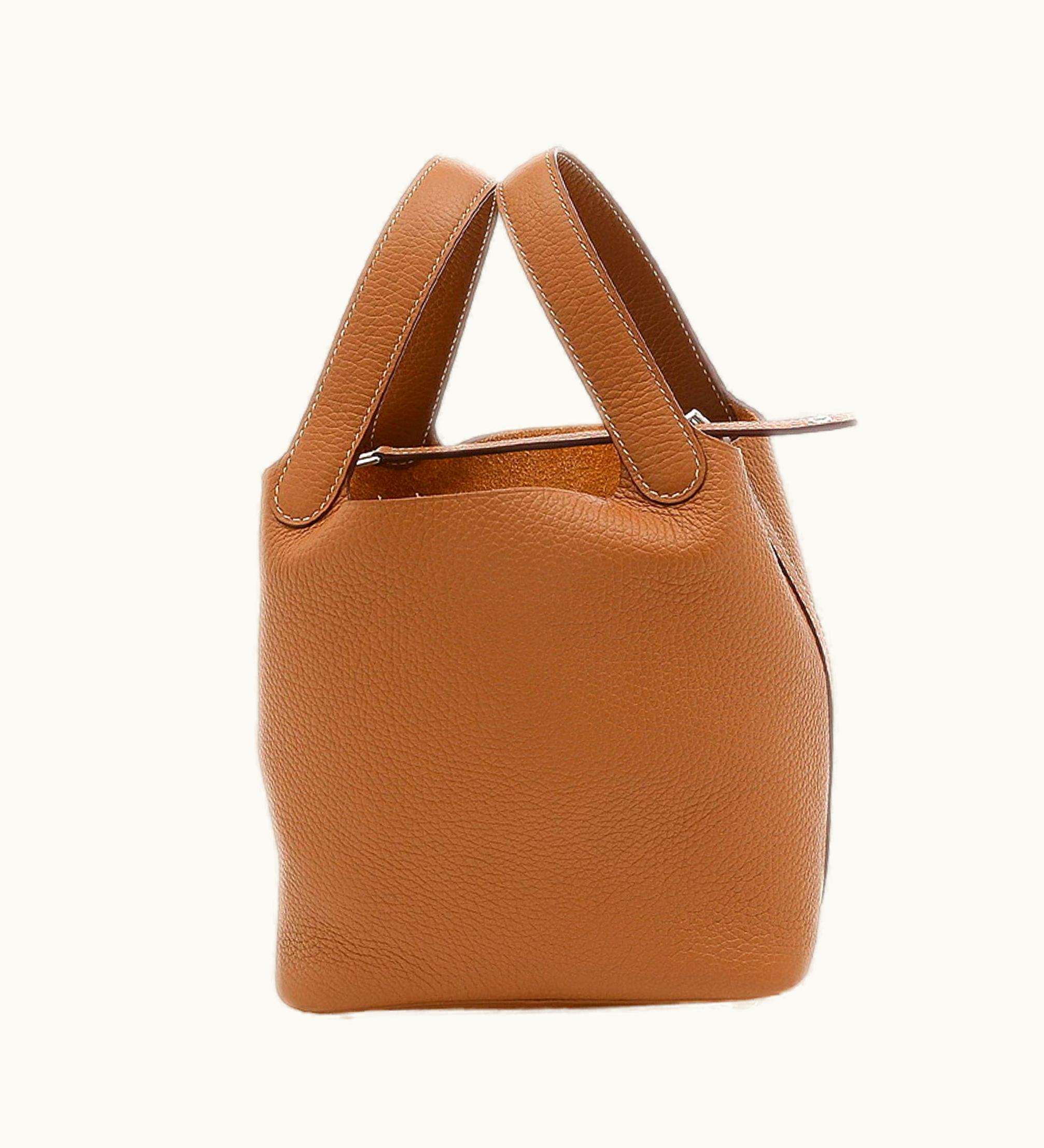 Hermès Hermès Picotin Lock PM 18 Taurillon Gold U Engraved Handbag