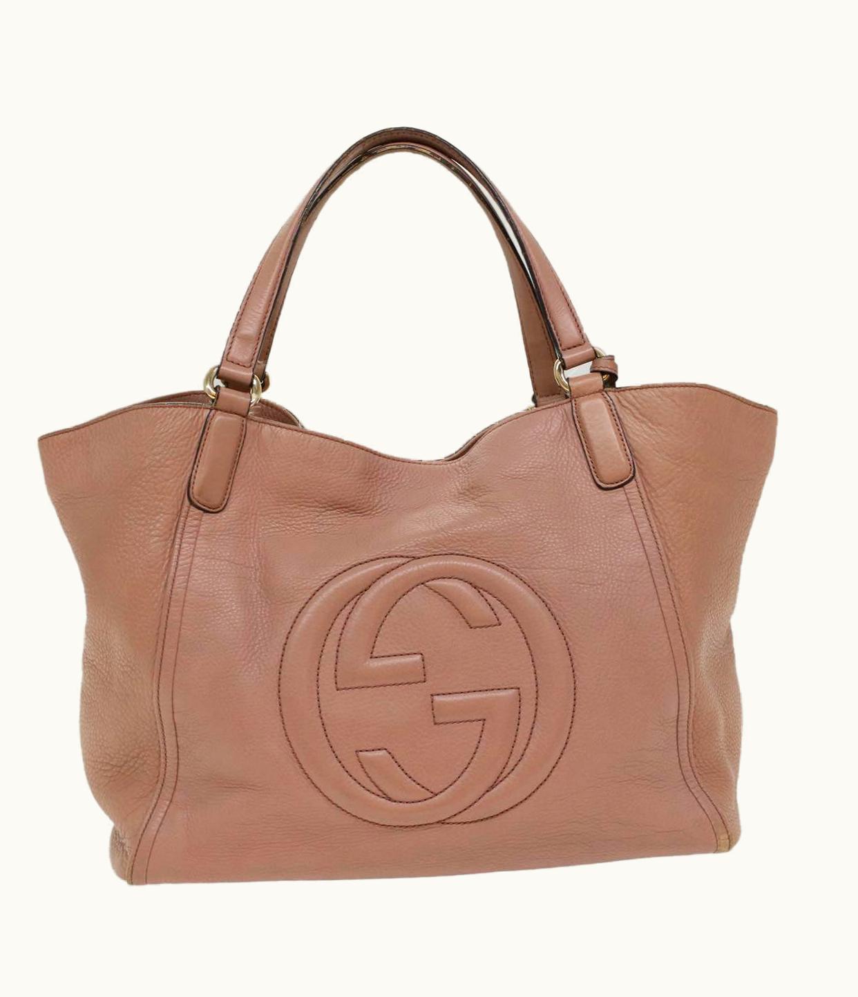 Gucci Gucci Soho Shoulder Bag Leather Pink 282309